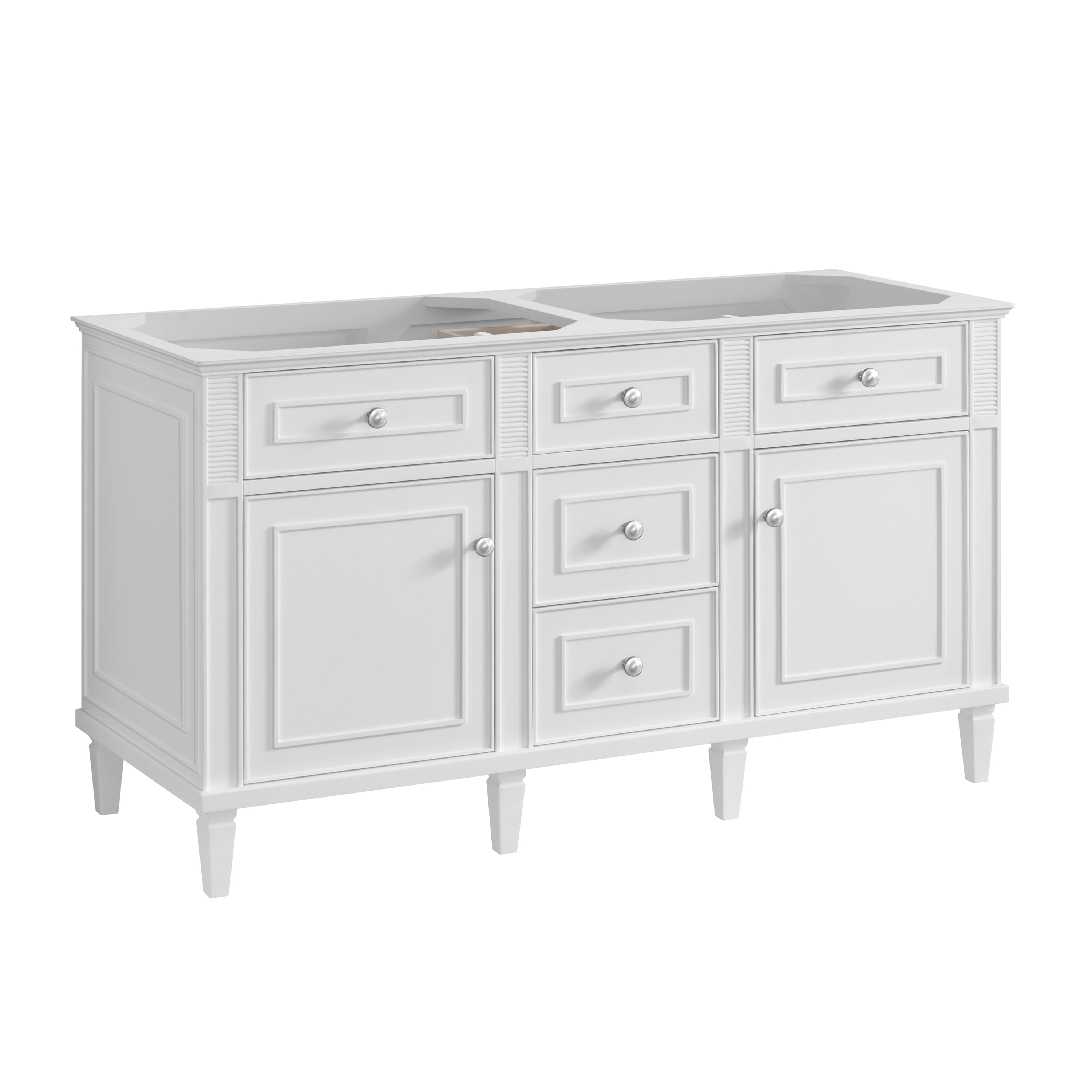 James Martin Lorelai 60" Double Vanity in Bright White with 3cm Countertop