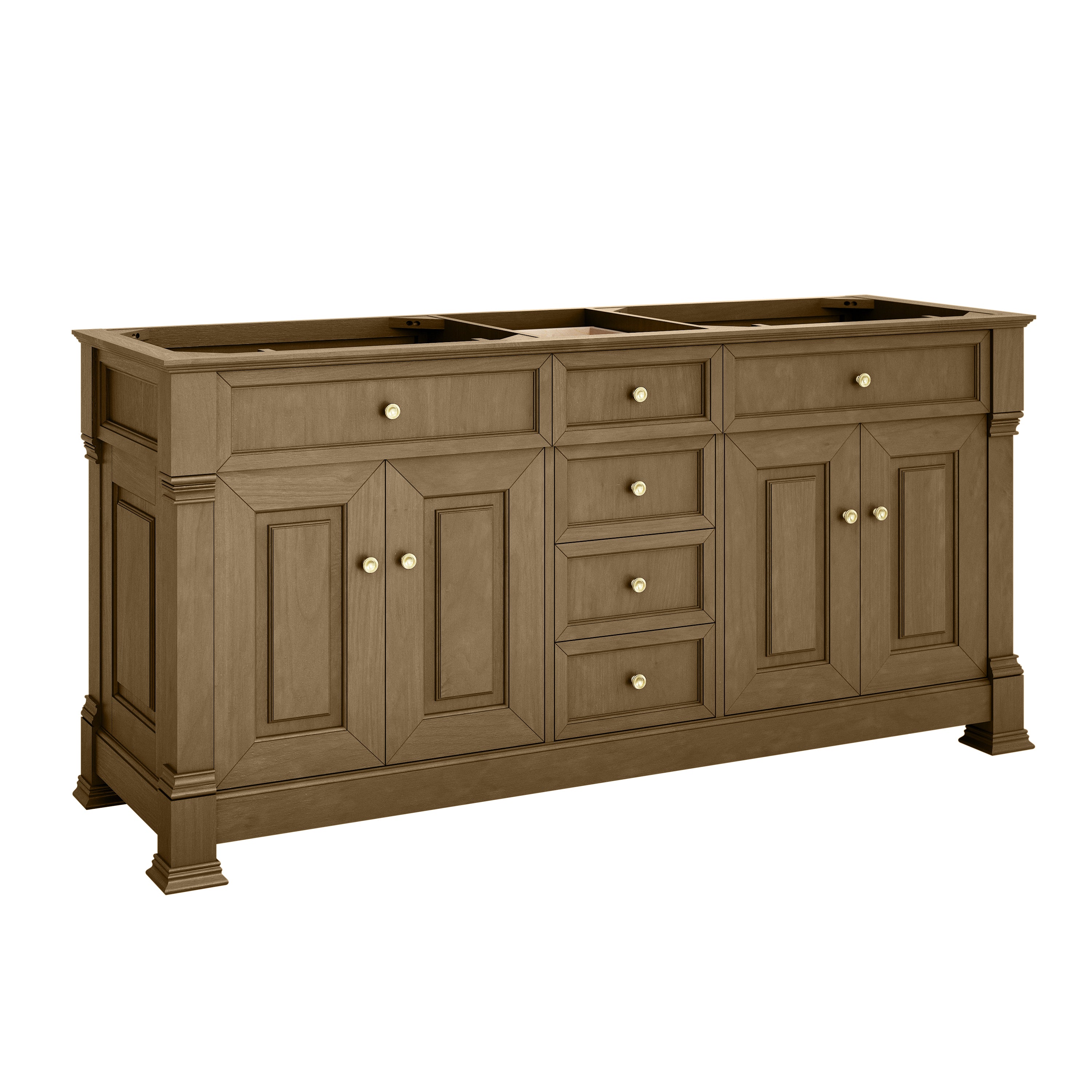 James Martin Brookfield 72" Double Vanity in Honey Oak with 3cm Countertop