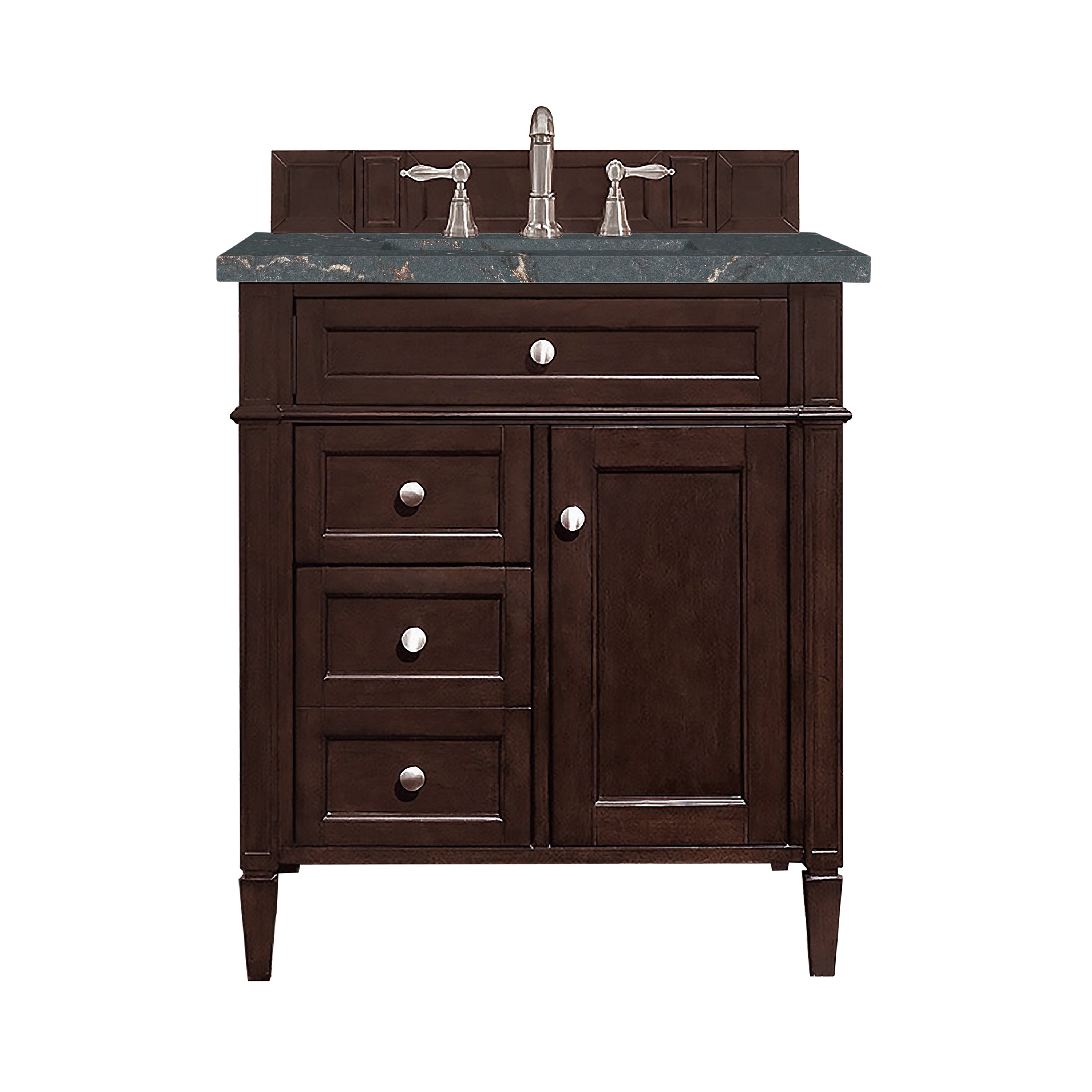 James Martin Brittany 30" Single Vanity in Burnished Mahogany with 3cm Countertop