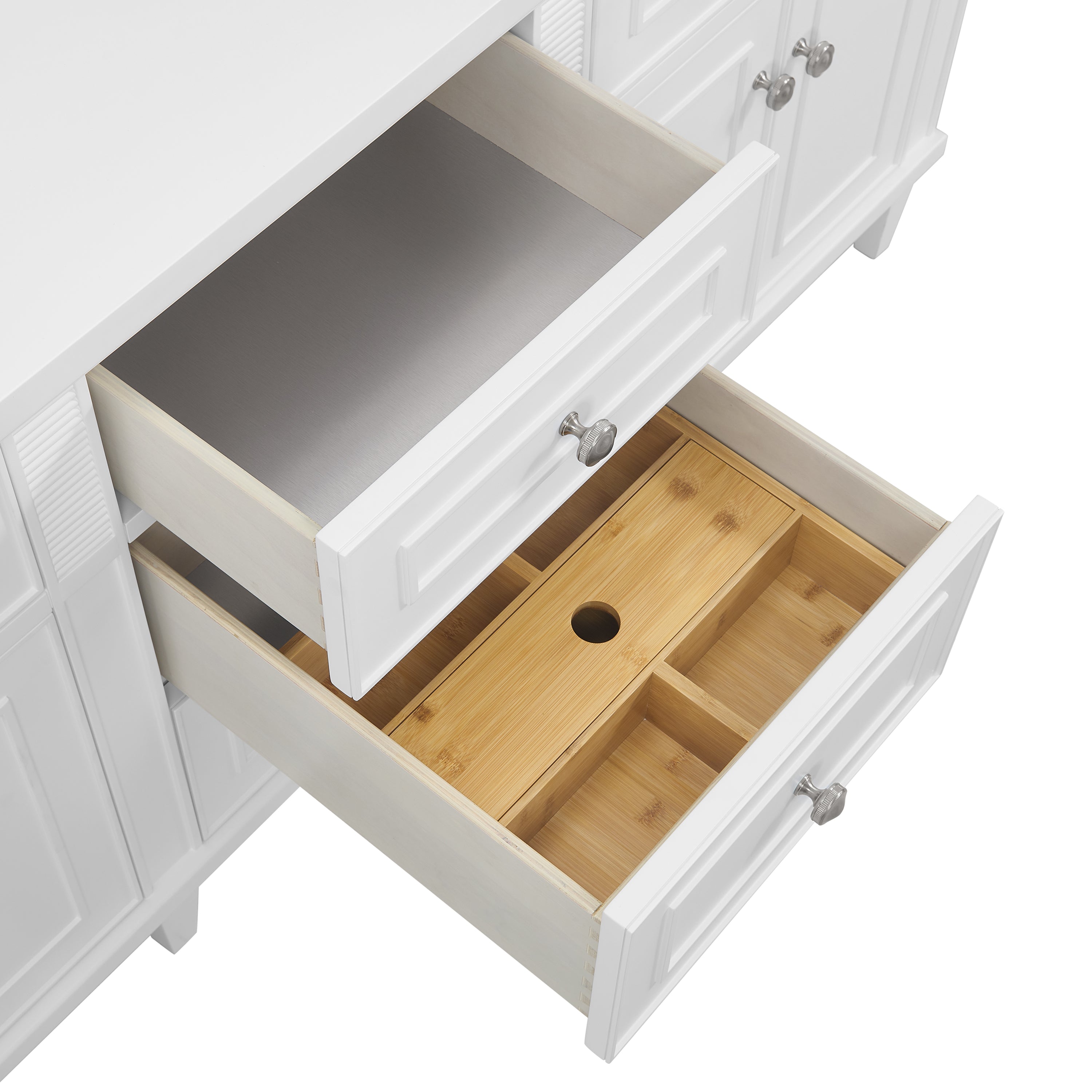 James Martin Lorelai 72" Double Vanity in Bright White with 3cm Countertop