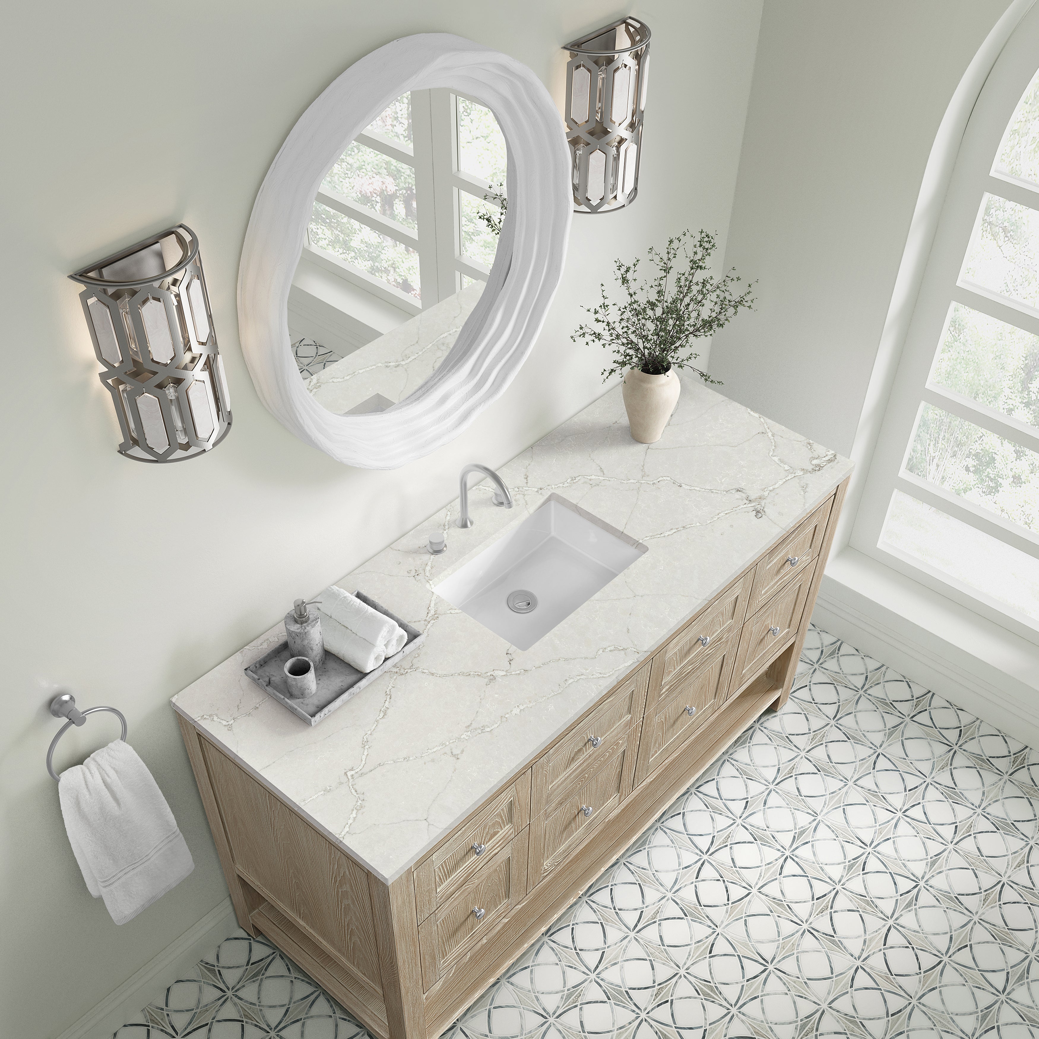 James Martin Breckenridge 60" Single Vanity in Whitewashed Oak with 3cm Countertop
