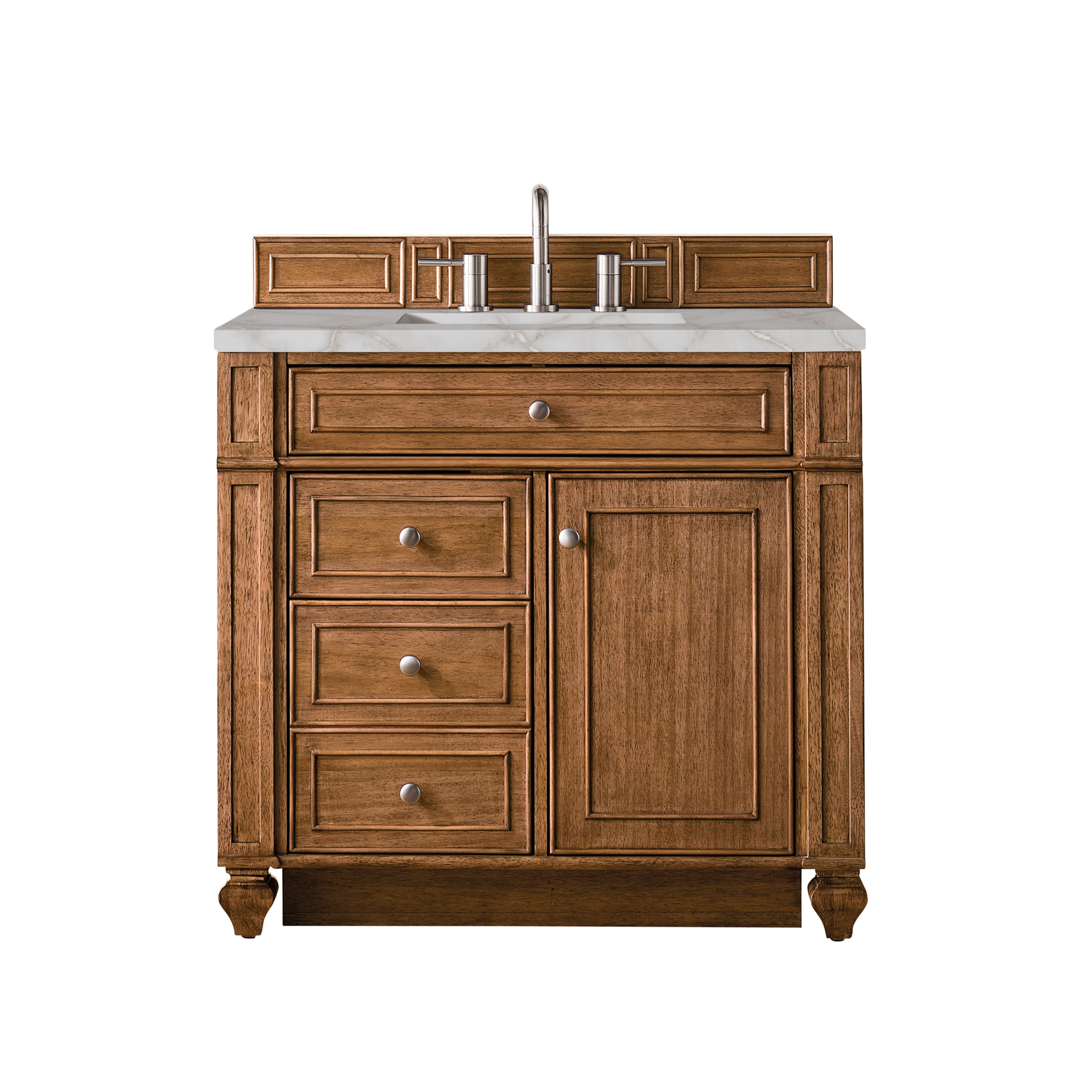 James Martin Bristol 36" Single Vanity in Saddle Brown with 3cm Countertop