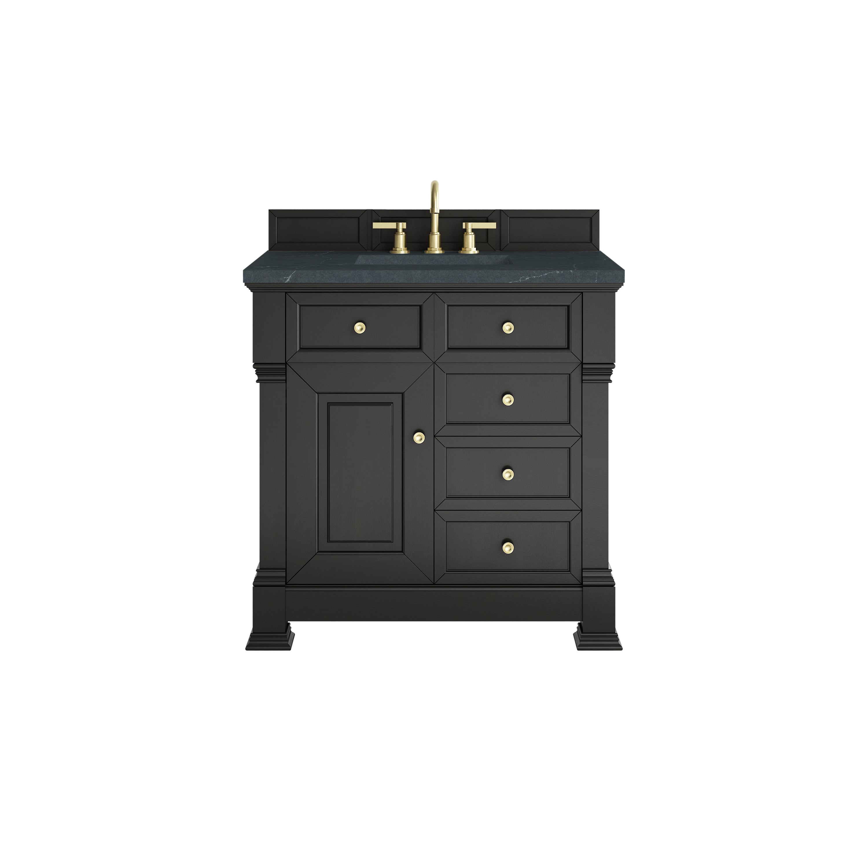 James Martin Brookfield 36" Single Vanity in Black Onyx with 3cm Countertop