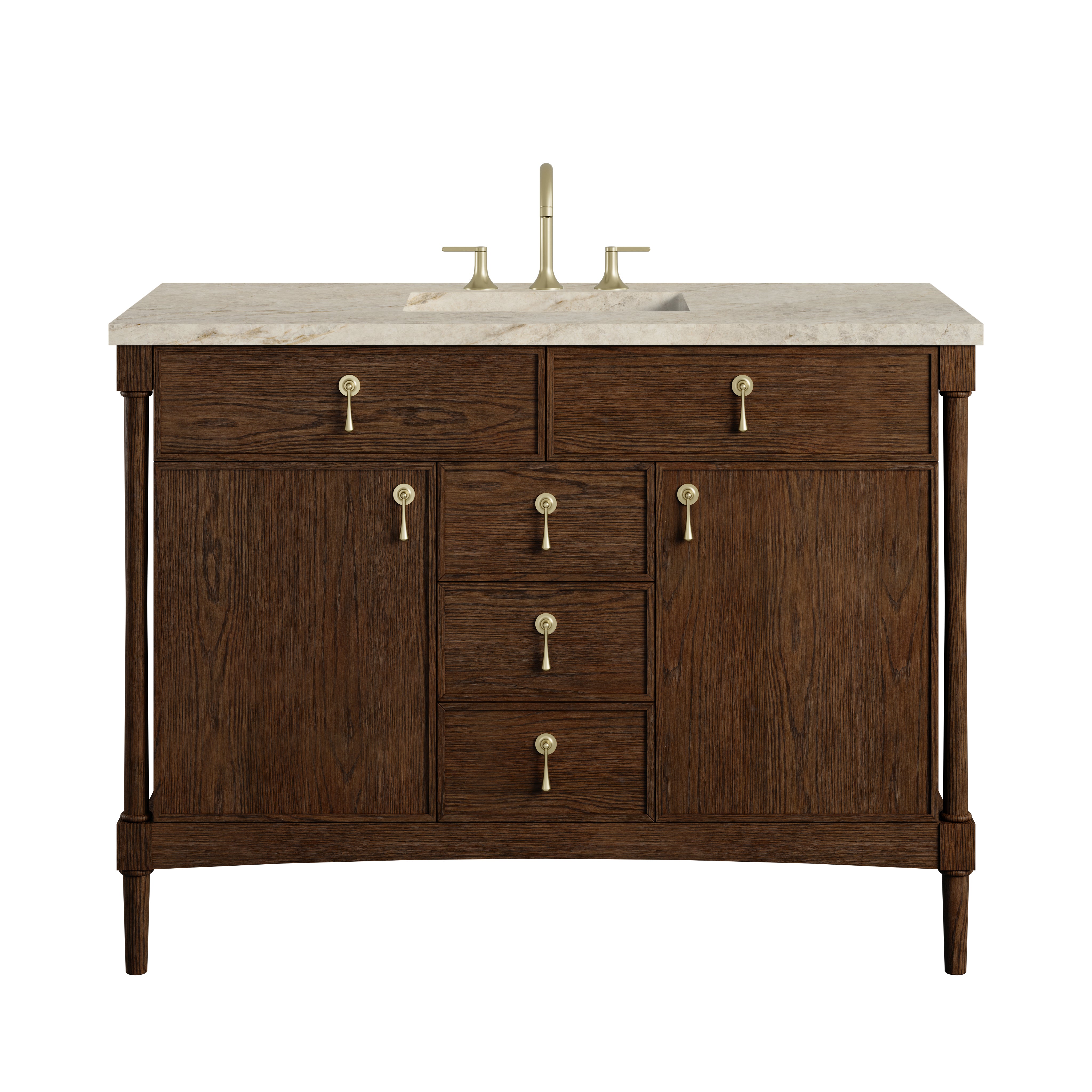 James Martin Kinnsden 48" Single Vanity in Sable Oak with 3cm Countertop and FreePower Wireless Charger