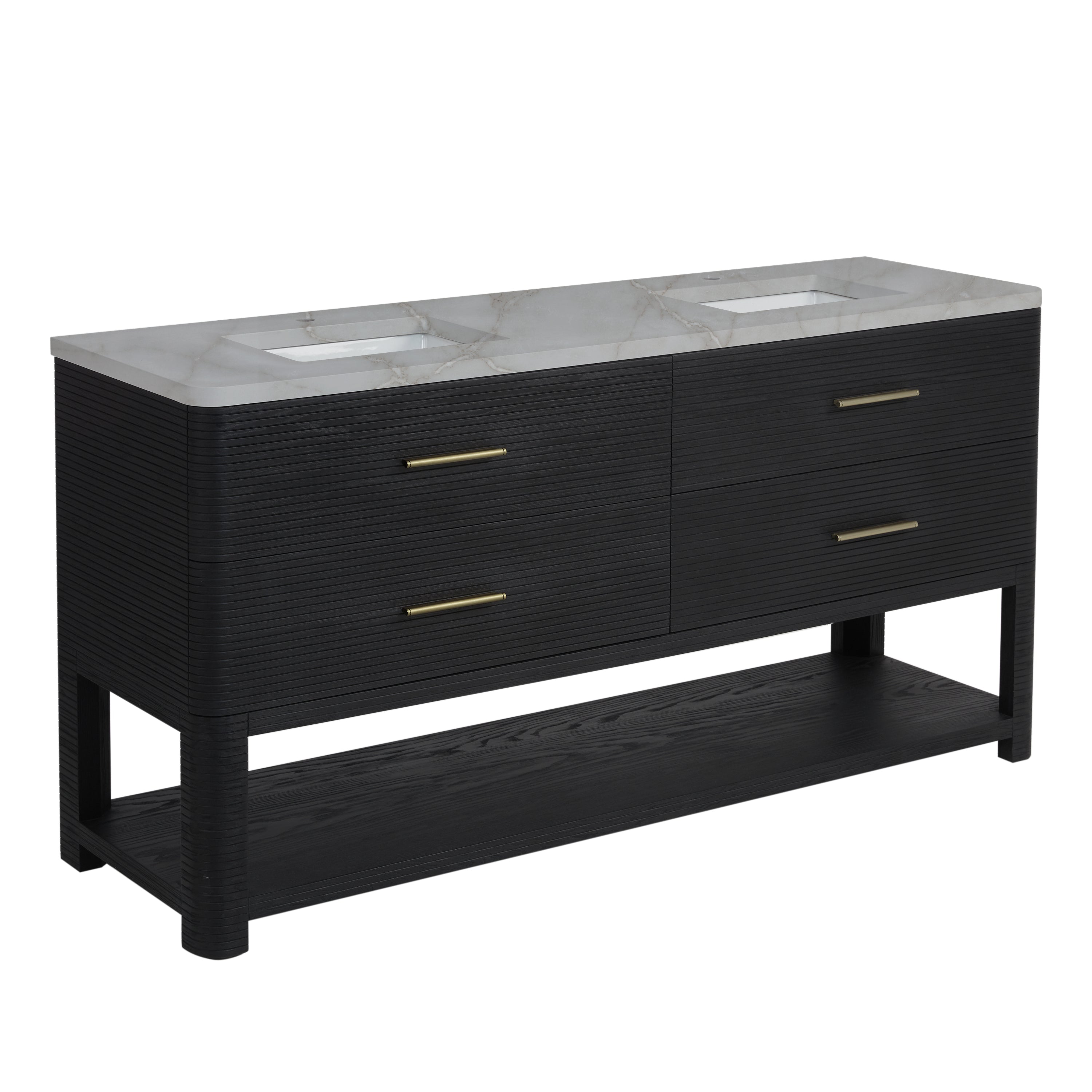 James Martin Lucian 72" Double Vanity in Carbon Oak with 3cm Countertop