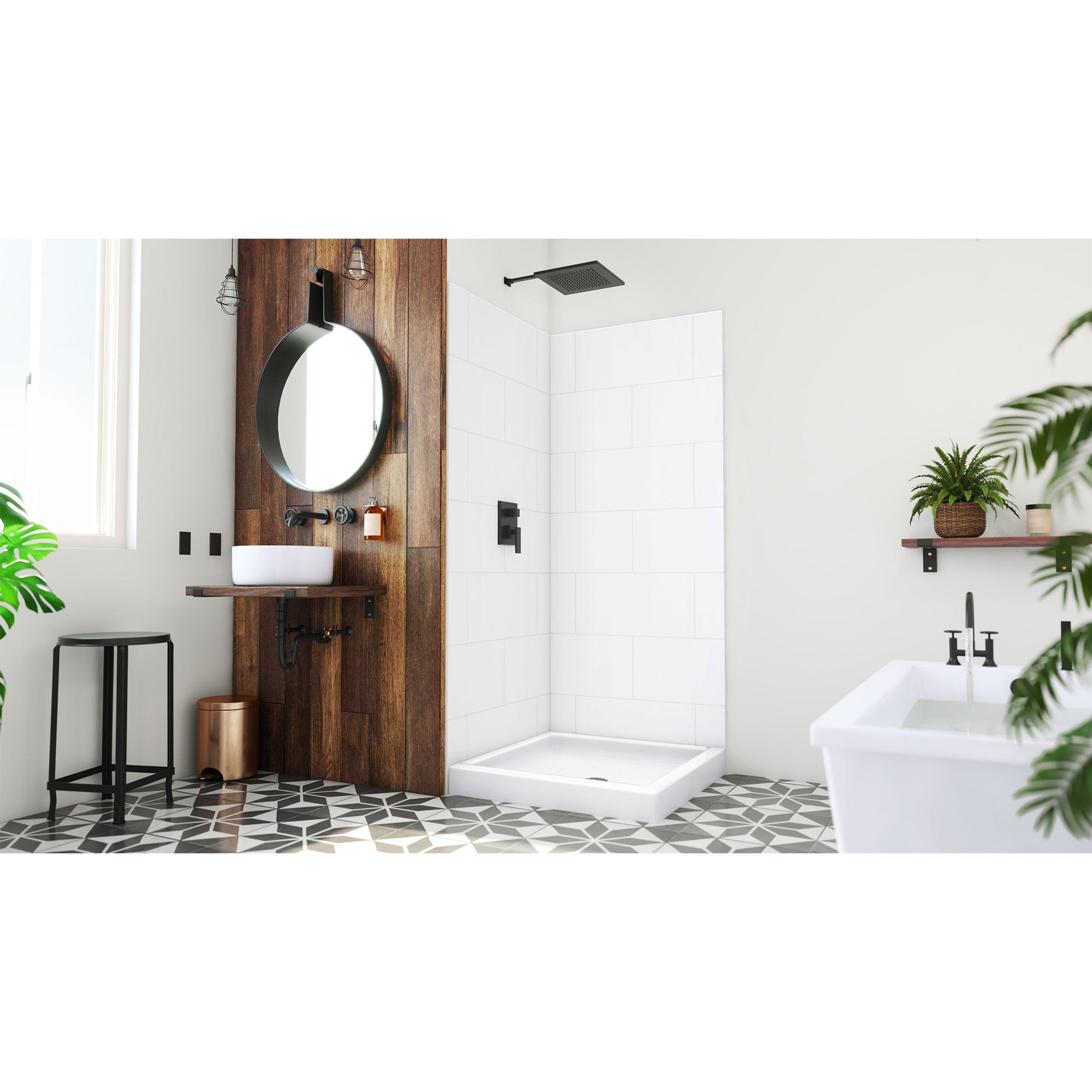 DreamLine DreamStone 36 inch D x 36 inch W Center Drain Shower Base