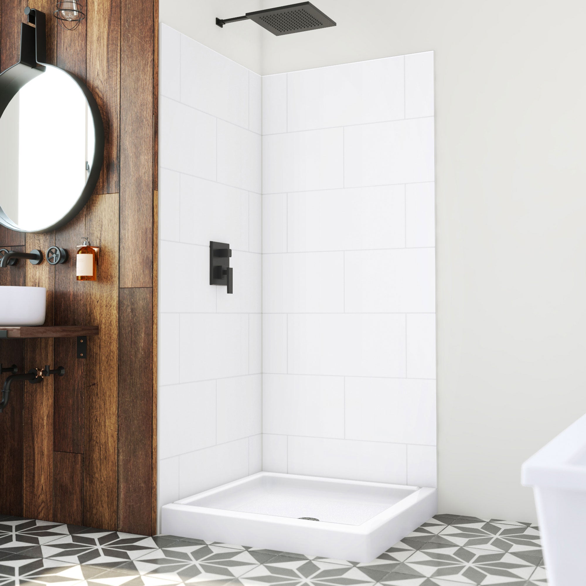 DreamLine DreamStone 36 inch D x 36 inch W Center Drain Shower Base