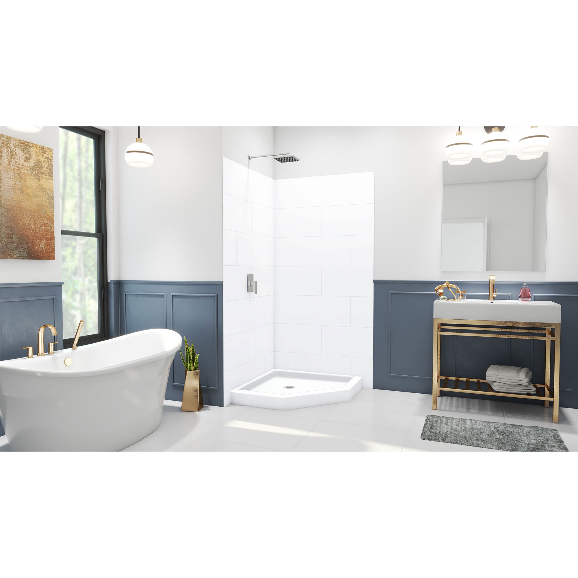 DreamLine DreamStone 38 inch D x 38 inch W Center Drain Shower Base