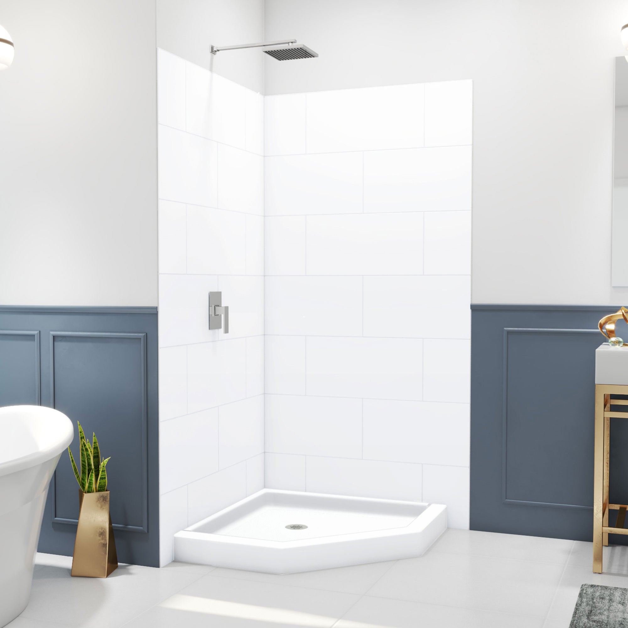 DreamLine DreamStone 38 inch D x 38 inch W Center Drain Shower Base