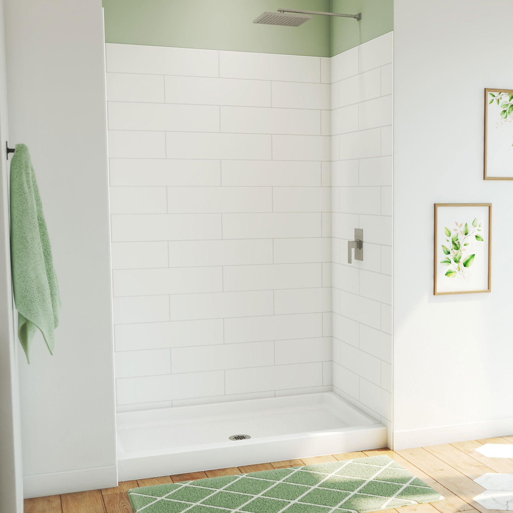 DreamLine DreamStone 34 inch D x 54 inch W Center Drain Shower Base