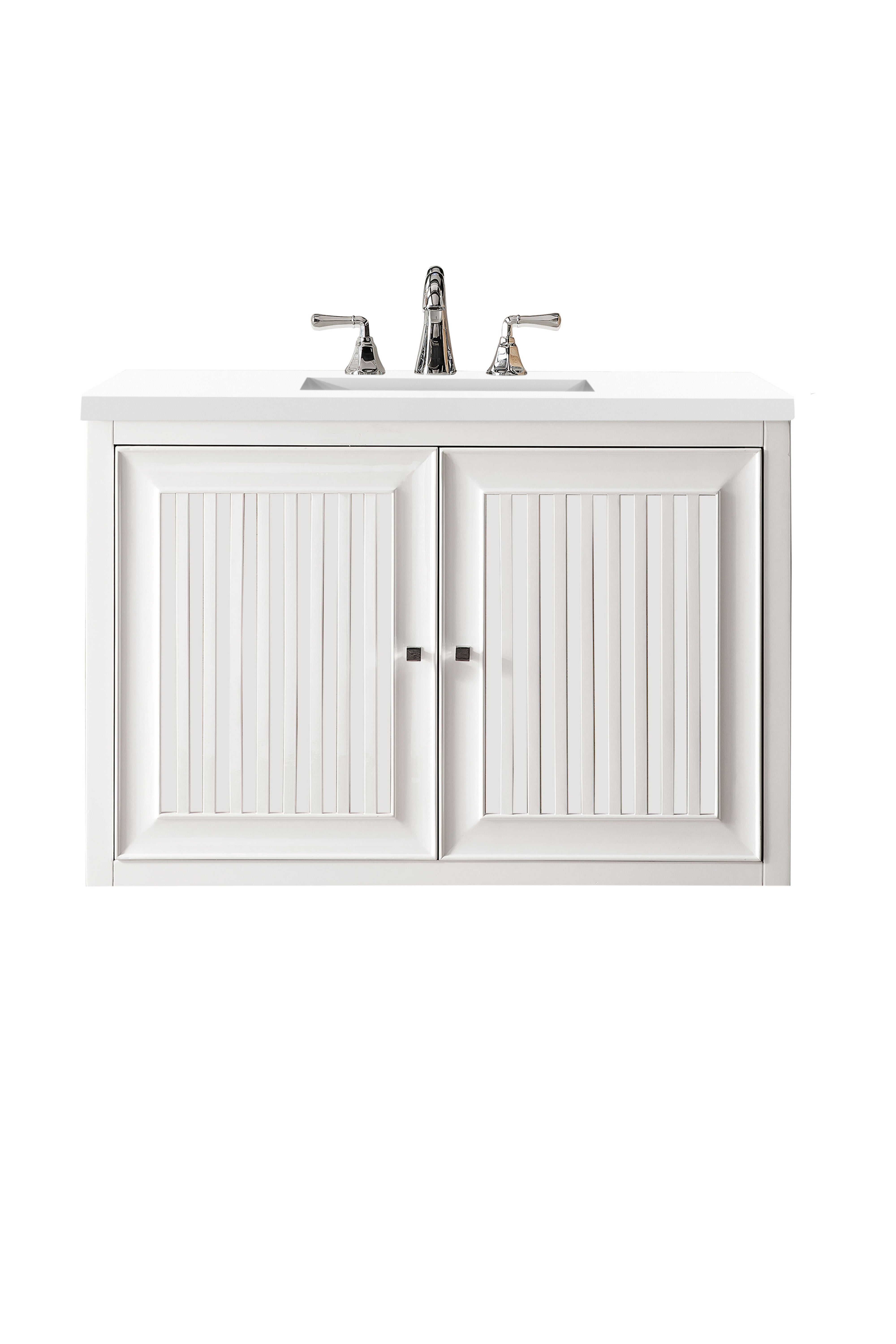 James Martin Athens 36" Single Vanity in Glossy White with 3cm Countertop