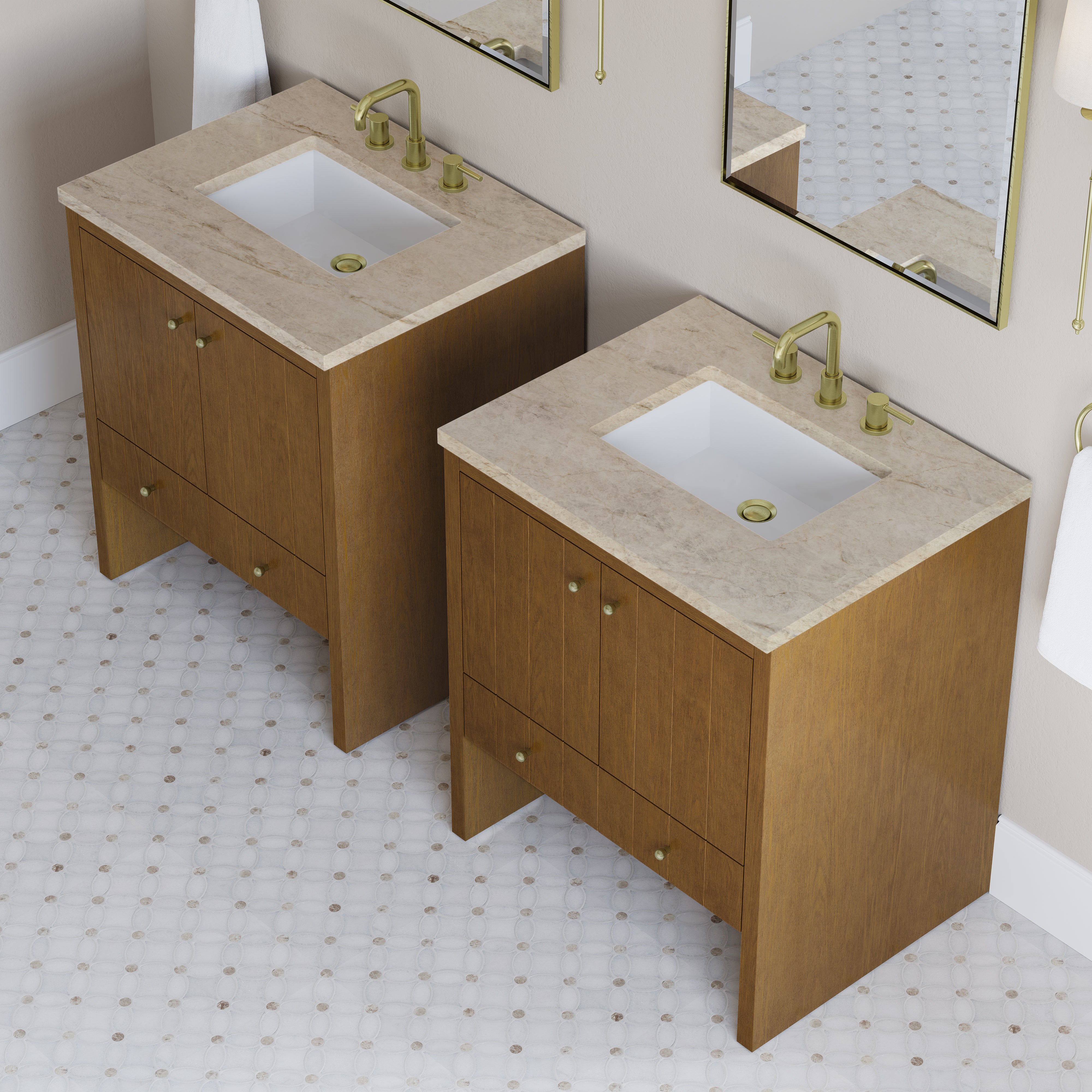 James Martin Hudson 30" Single Vanity in Honey Oak with 3cm Countertop