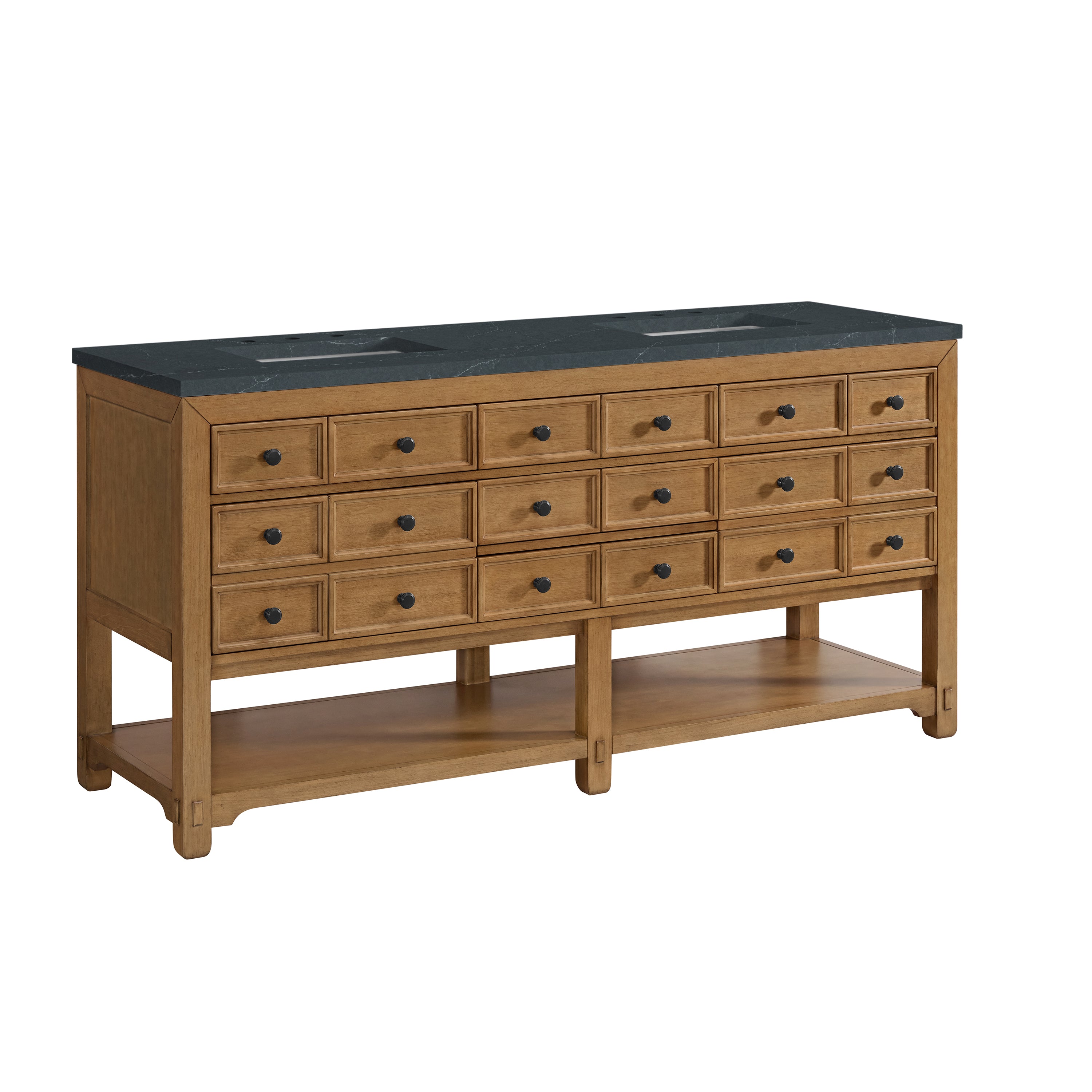 James Martin Malibu 72" Double Vanity in Amber Birch with 3cm Countertop