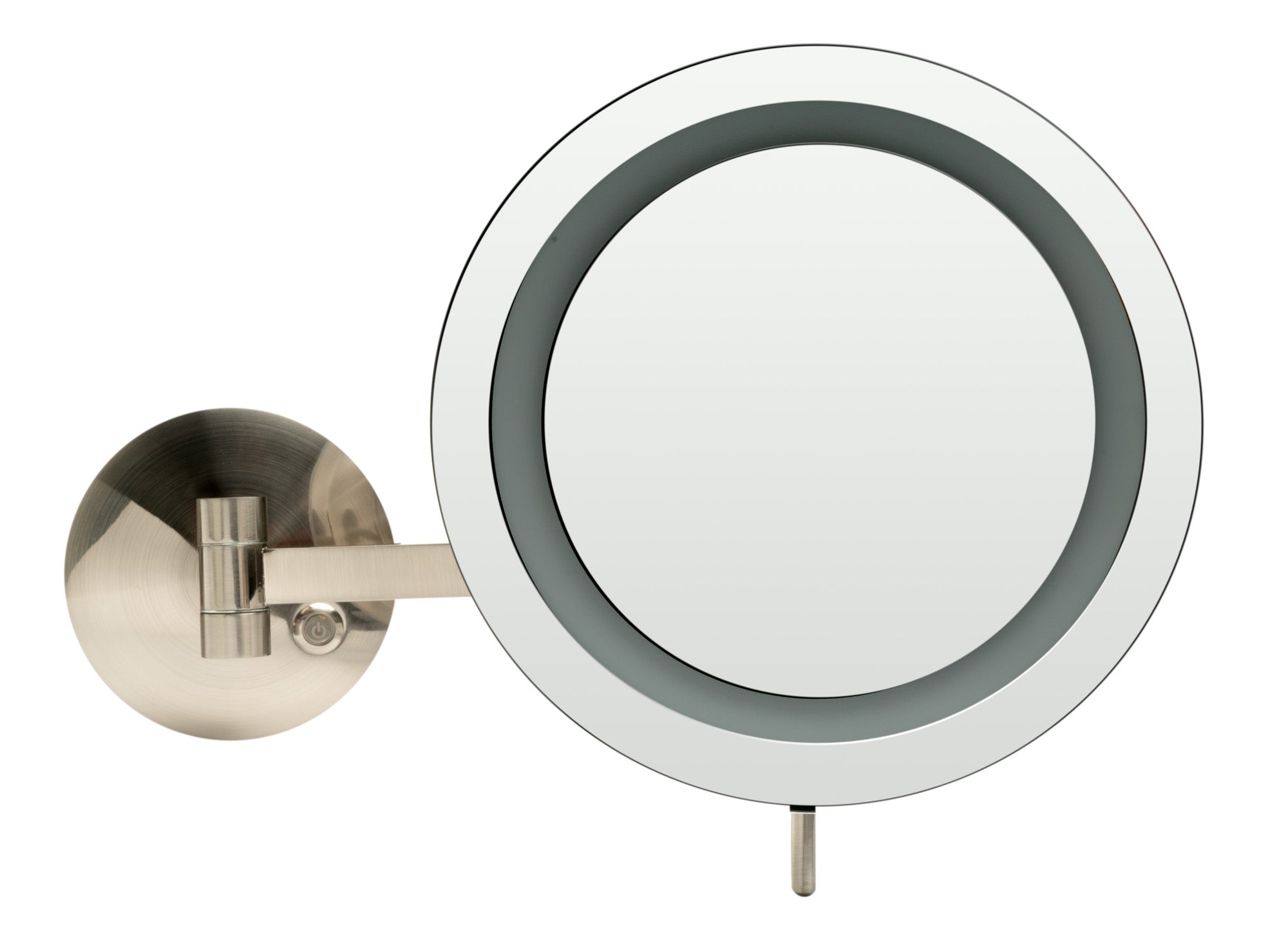 ALFI brand ABM9WLED Wall Mount Round 9" 5x Magnifying Cosmetic Mirror with Light