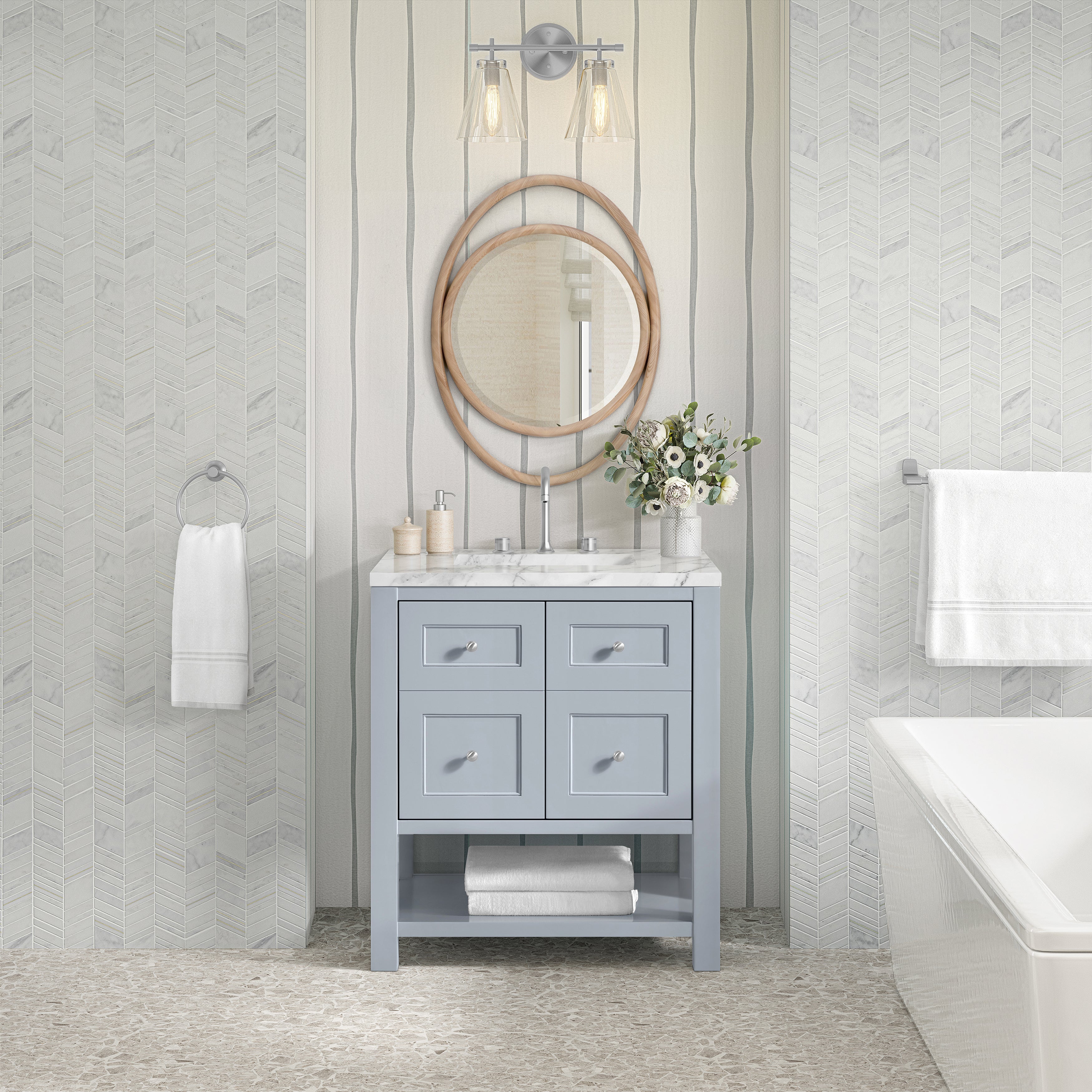 James Martin Breckenridge 30" Single in Serenity Blue with 3cm Countertop