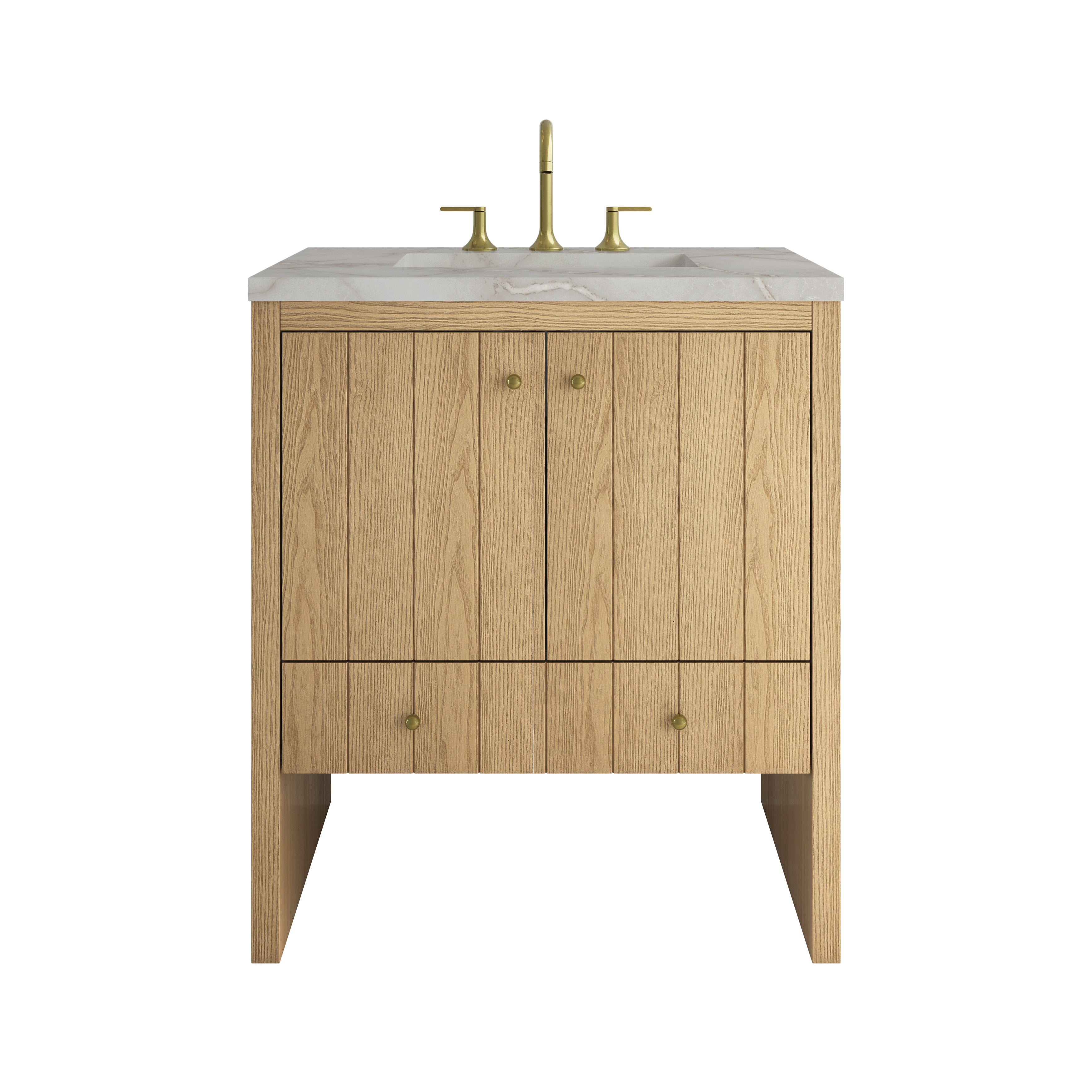 James Martin Hudson 30" Single Vanity in Light Natural Oak with 3cm Countertop