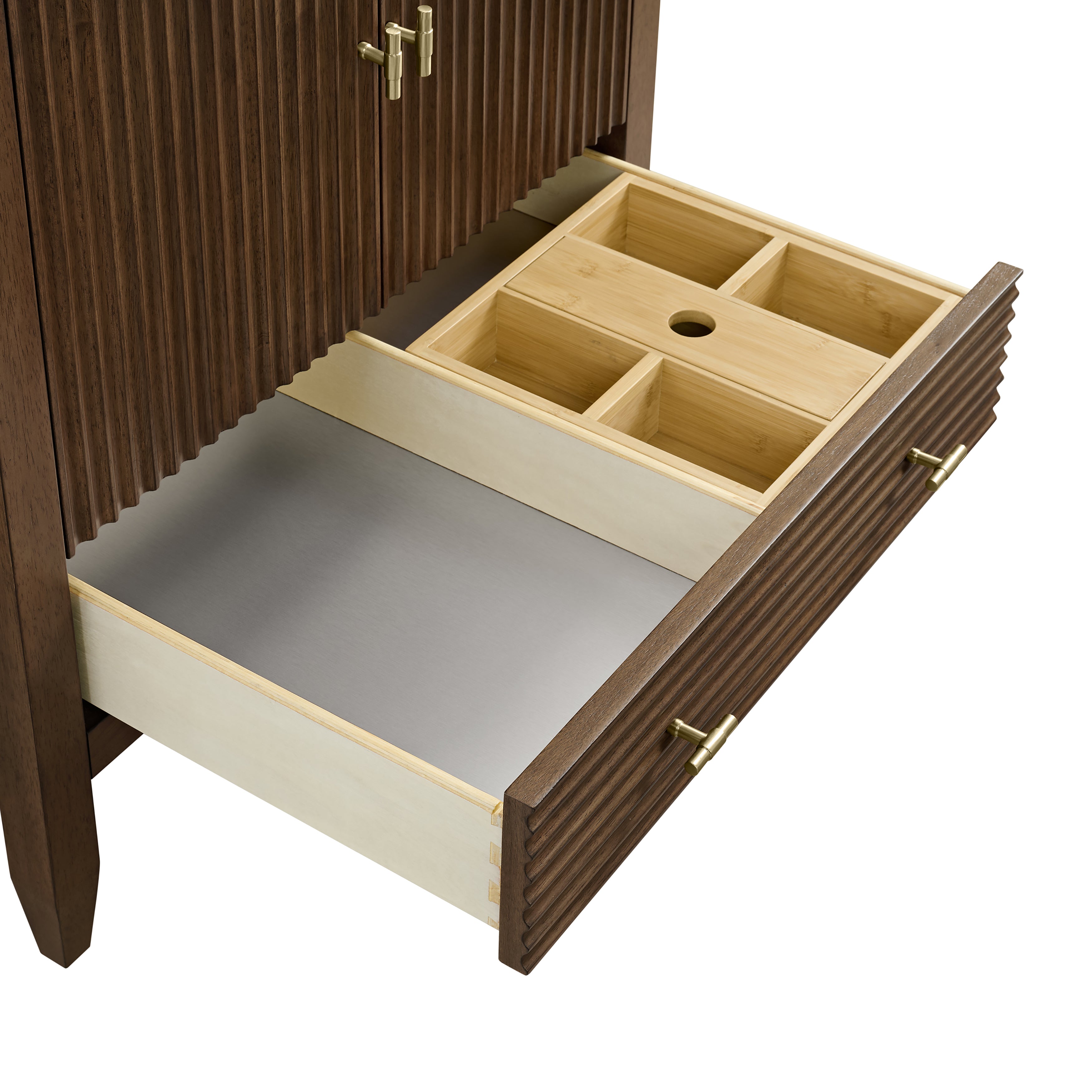 James Martin Myrrin 30" Single Vanity in Mid-Century Walnut with 3cm Countertop