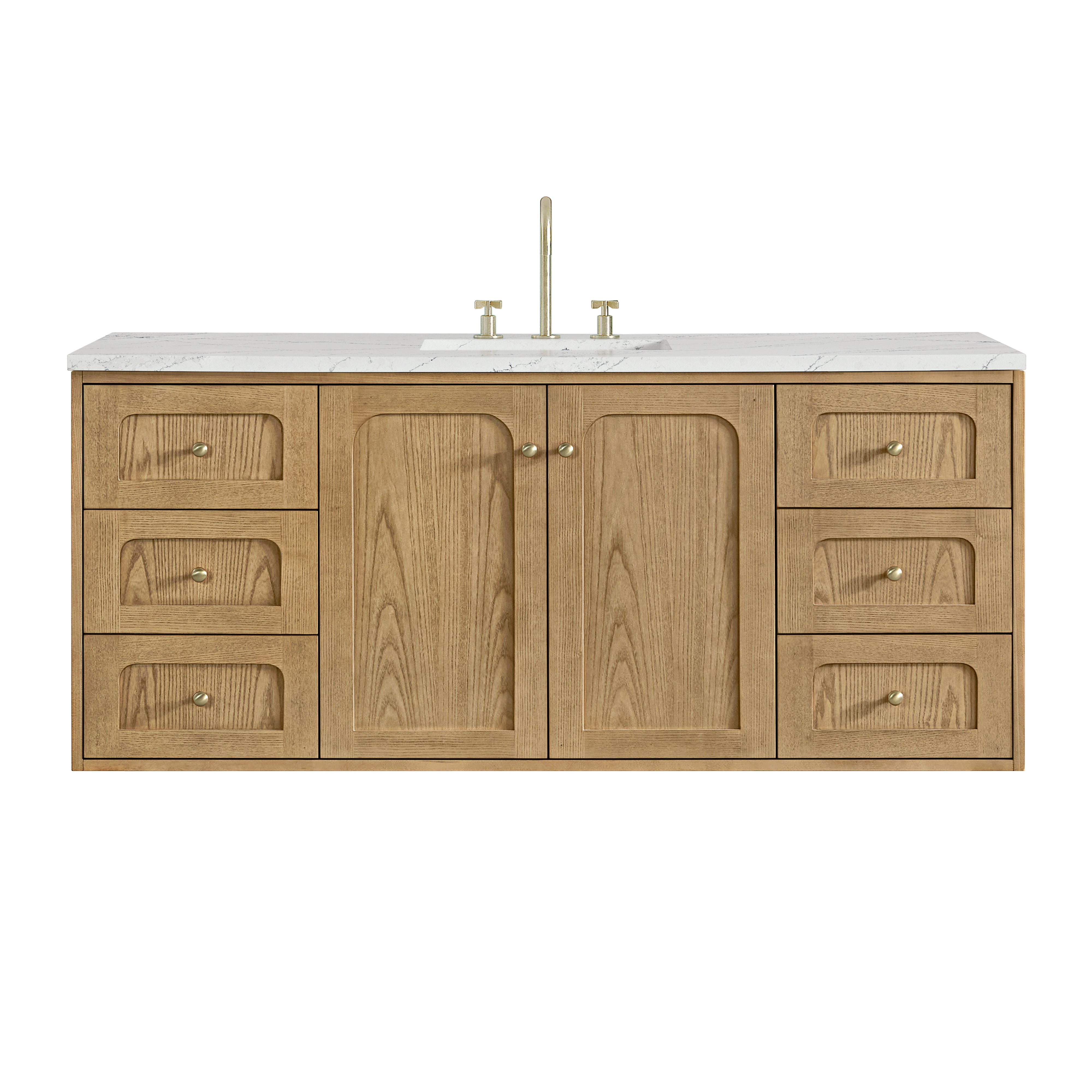 James Martin Laurent 60" Single Vanity in Light Natural Oak with 3cm Countertop