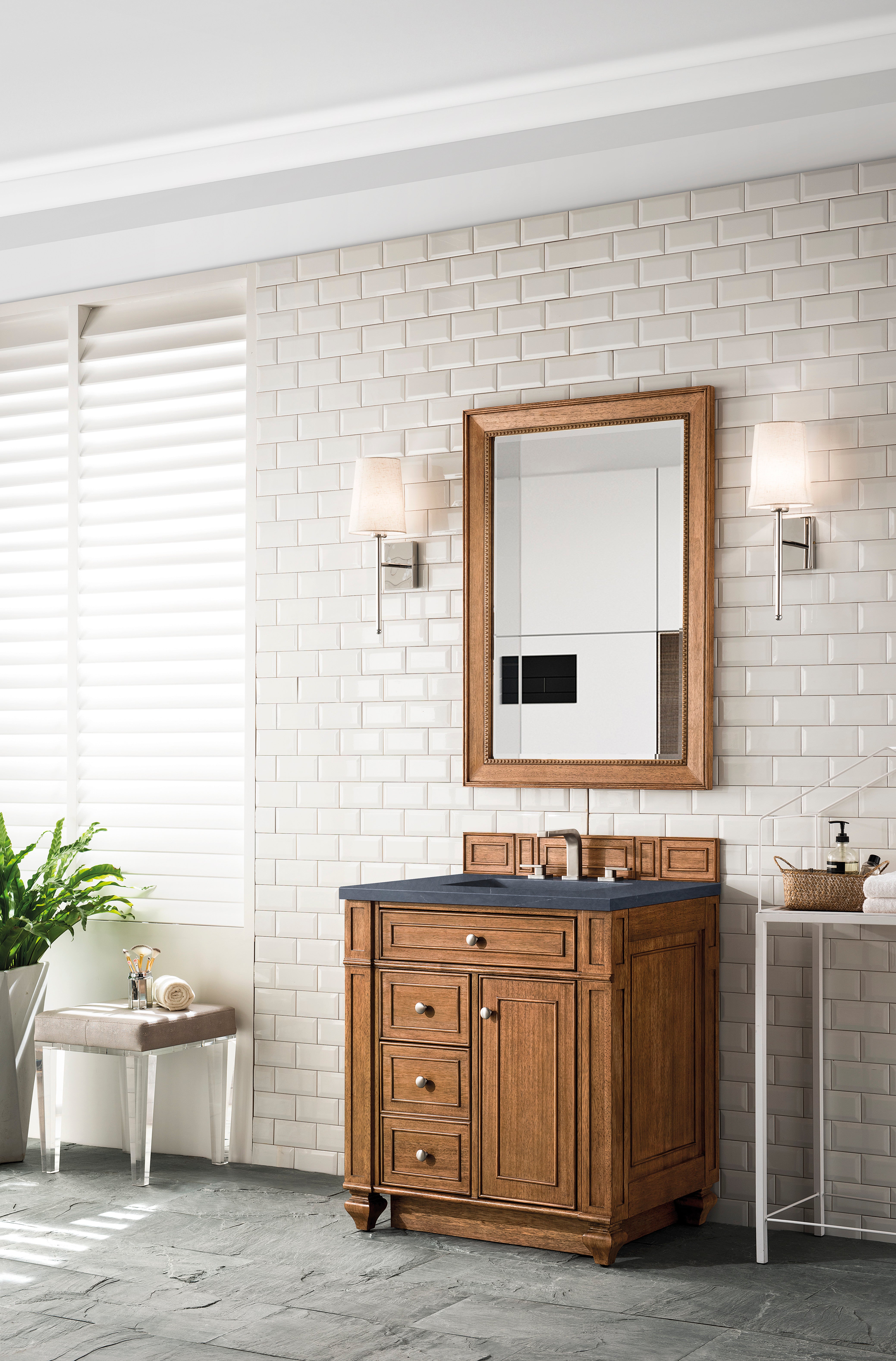James Martin Bristol 30" Single Vanity in Saddle Brown with 3cm Countertop