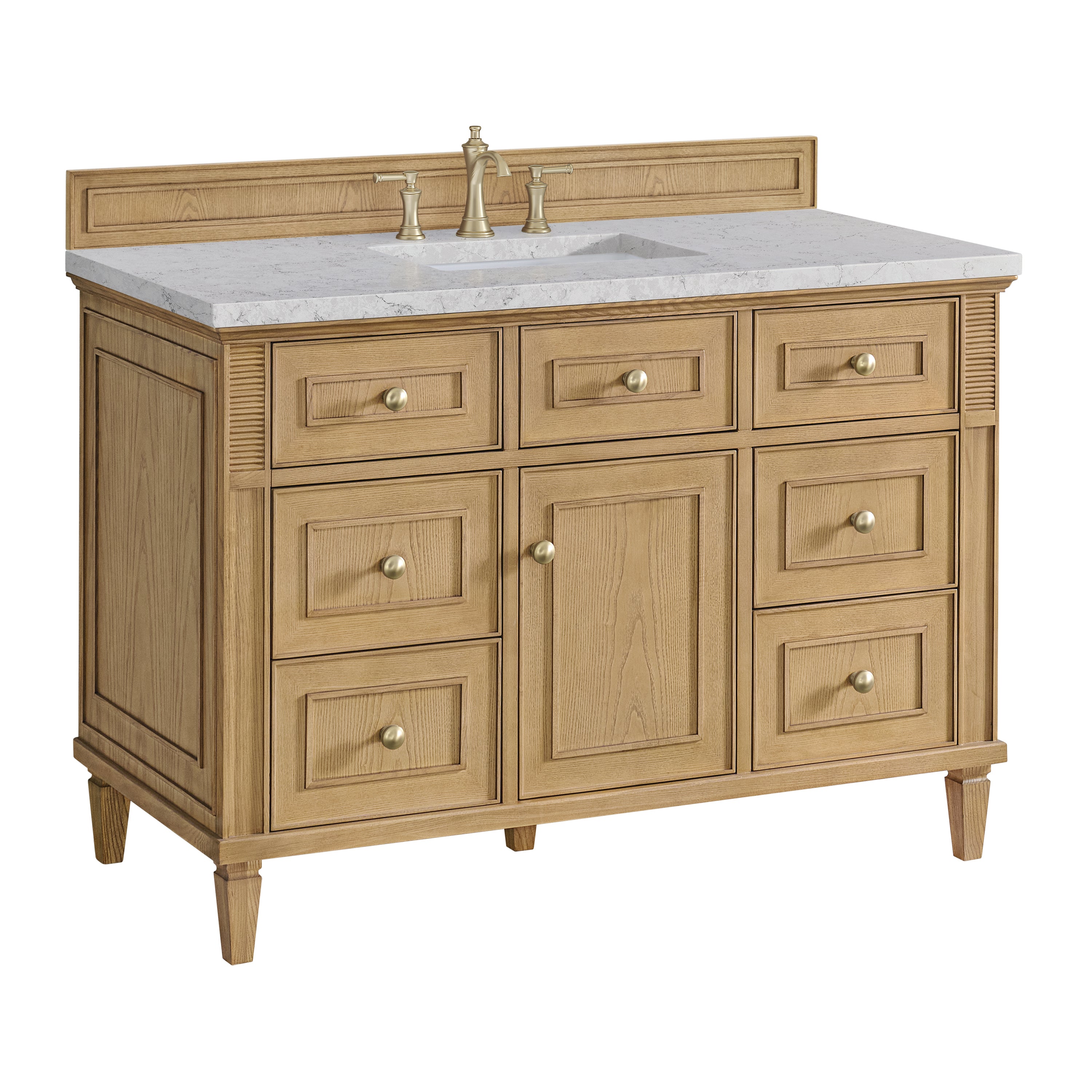 James Martin Lorelai 48" Single Vanity in Light Natural Oak with 3cm Countertop and FreePower Wireless Charger
