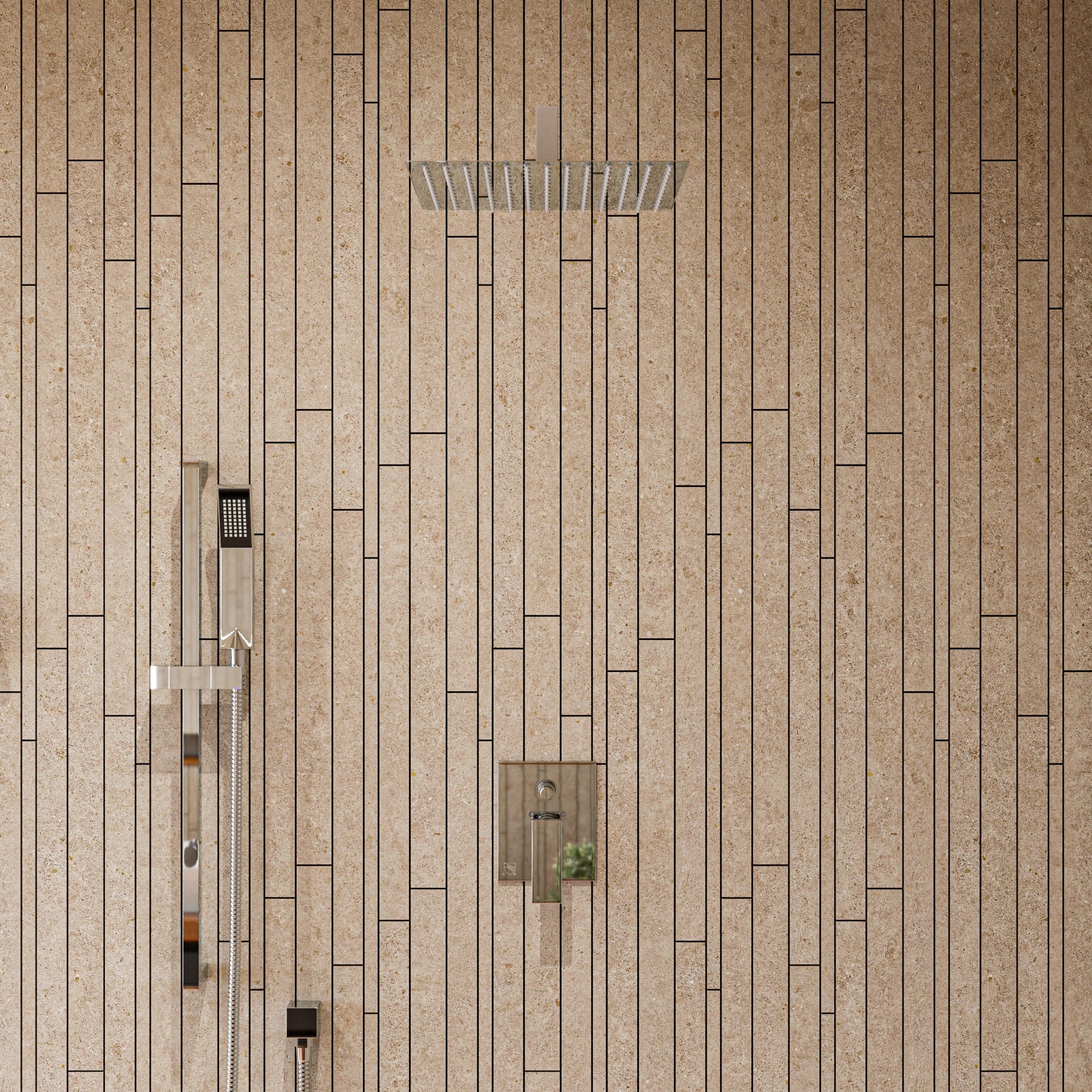 ALFI brand AB7606 Square Sliding Rail Hand Shower Set