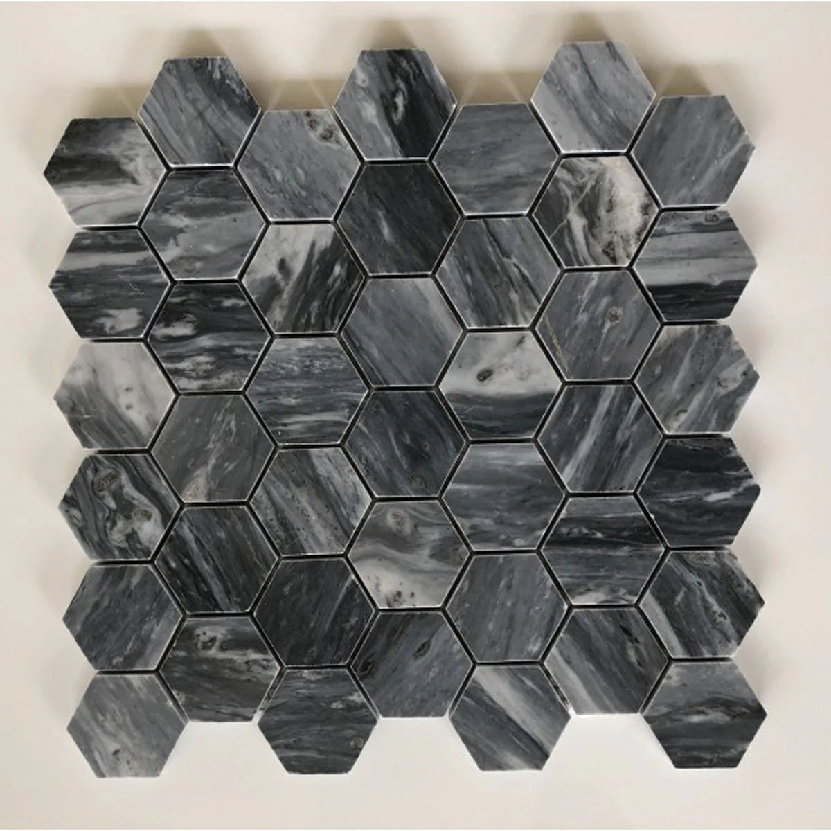 Bardiglio Hexagon 2" Polished Mosaic