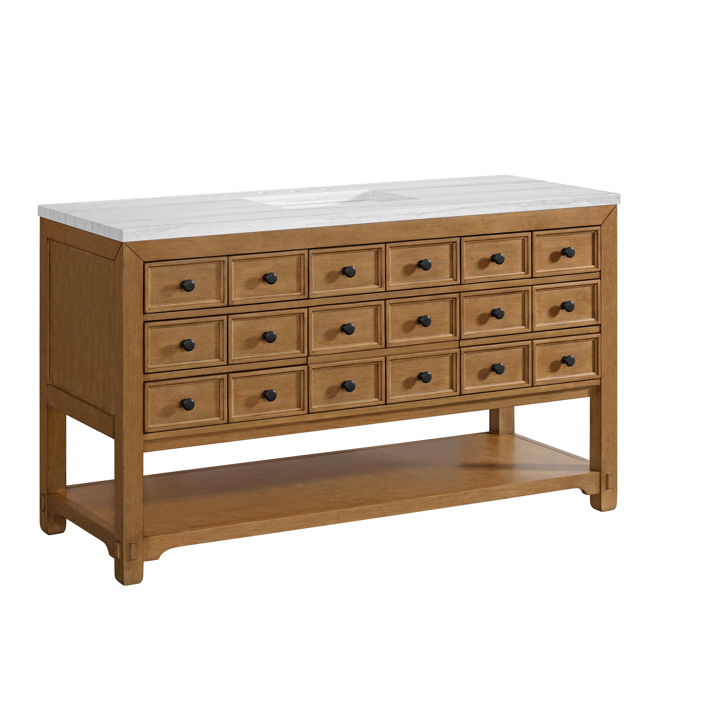 James Martin Malibu 60" Single Vanity in Amber Birch with 3cm Countertop