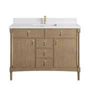 James Martin Kinnsden 48" Single Vanity in Weathered Oak with 3cm Countertop