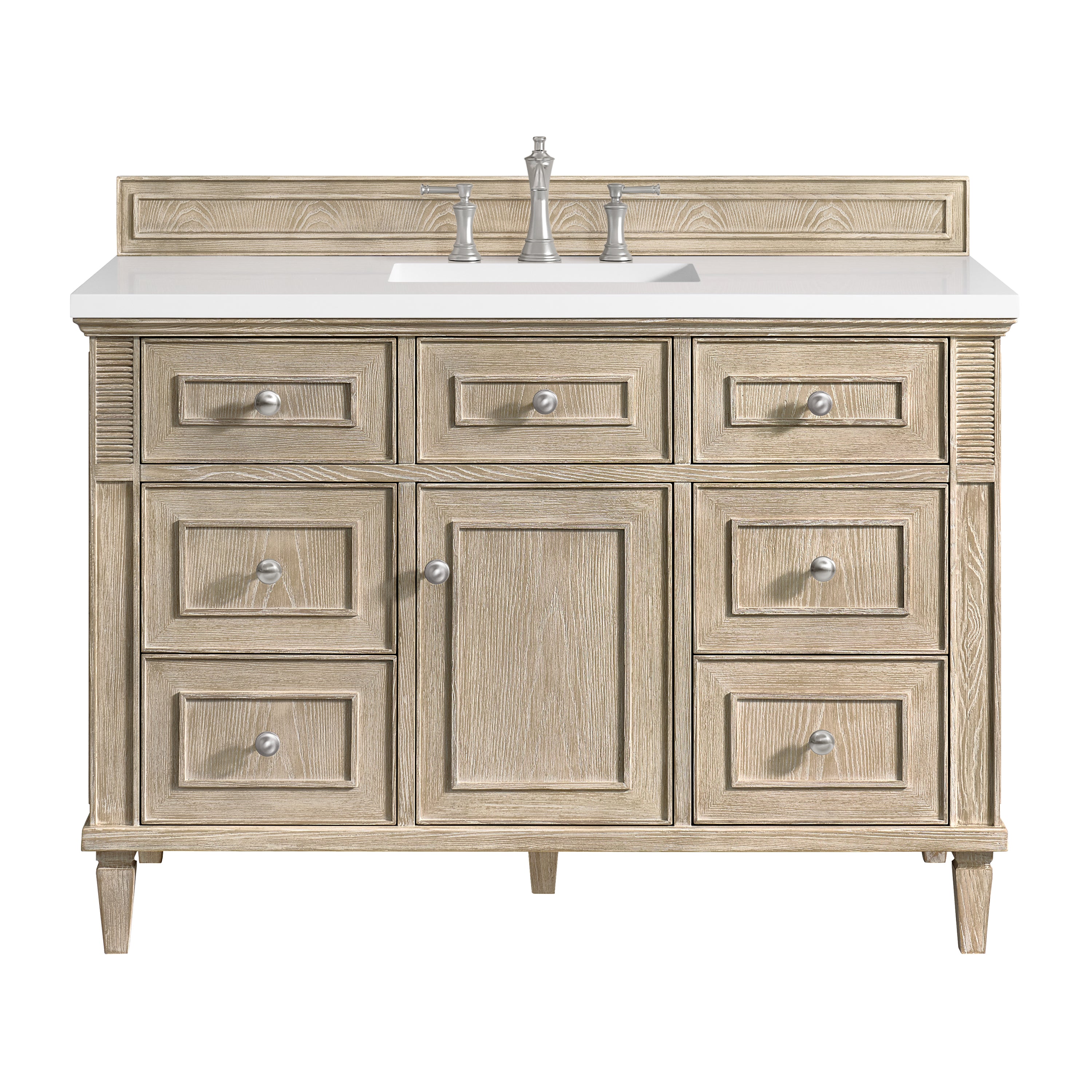 James Martin Lorelai 48" Single Vanity in Whitewashed Oak with 3cm Countertop