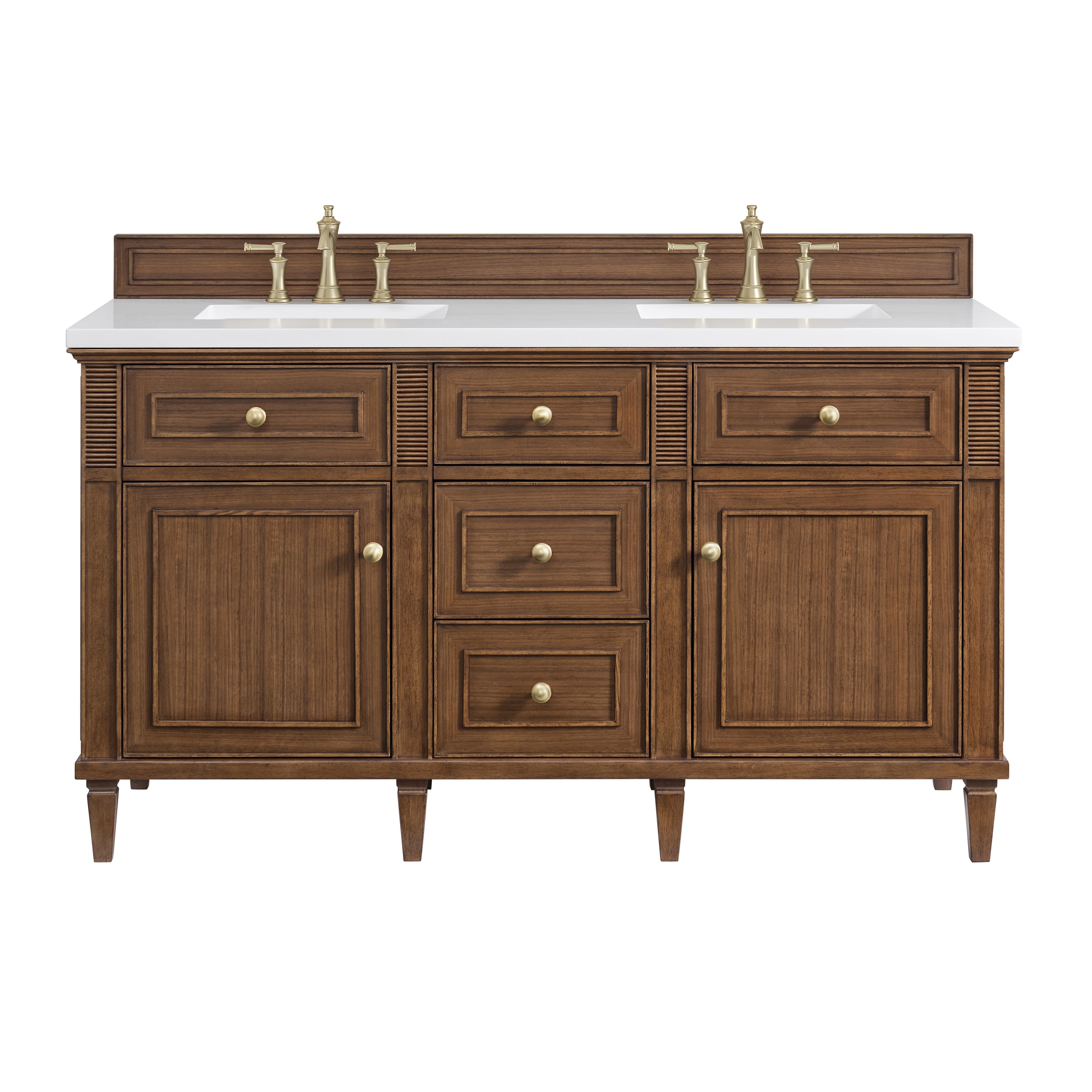 James Martin Lorelai 60" Double Vanity in Mid-Century Walnut with 3cm Countertop