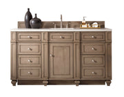 James Martin Bristol 60" Single Vanity in Whitewashed Walnut with 3cm Countertop and FreePower Wireless Charger