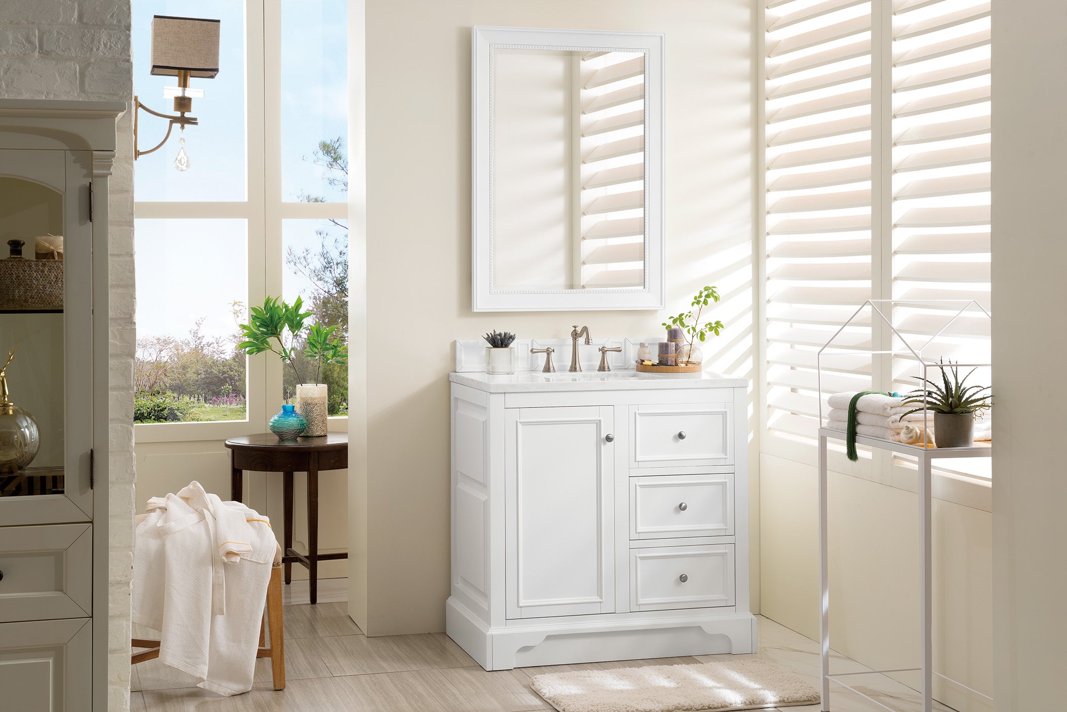 James Martin De Soto 36" Single Vanity in Bright White with 3cm Countertop