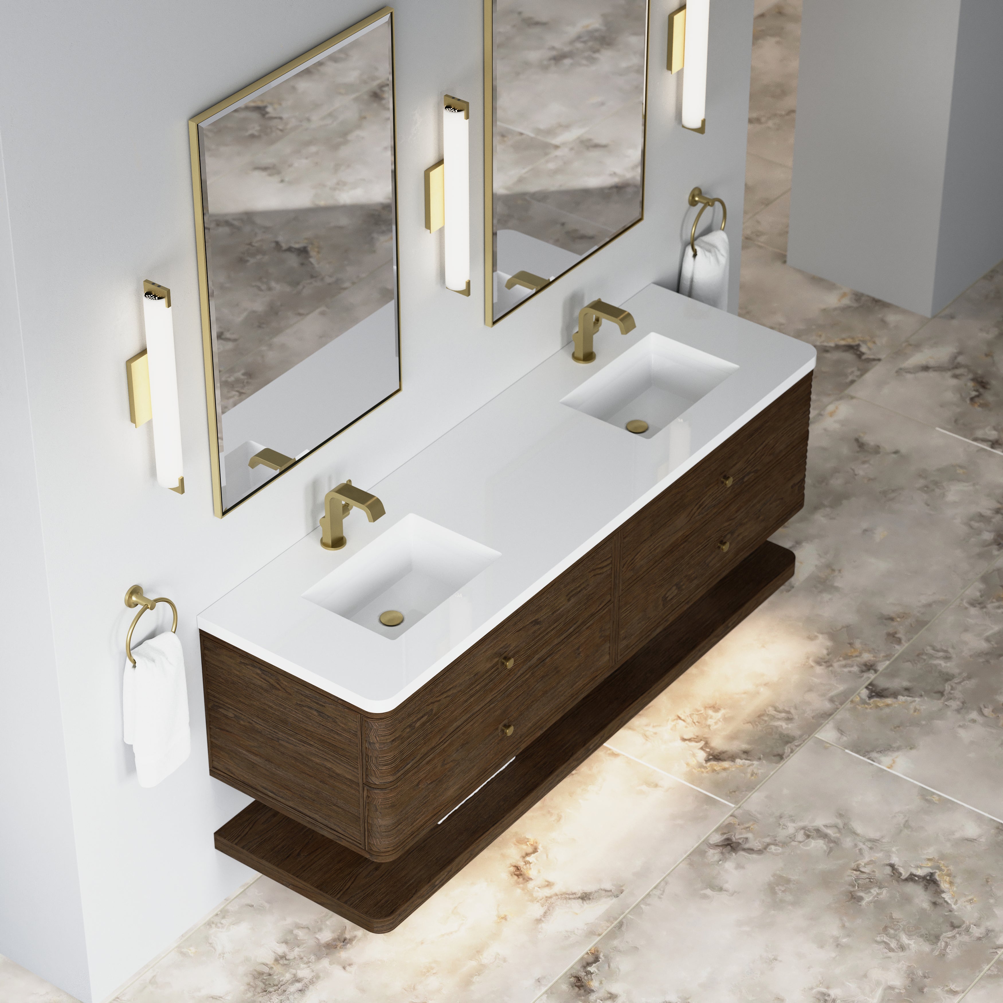 James Martin Allamari 72" Double Vanity in Sable with 3cm Countertop