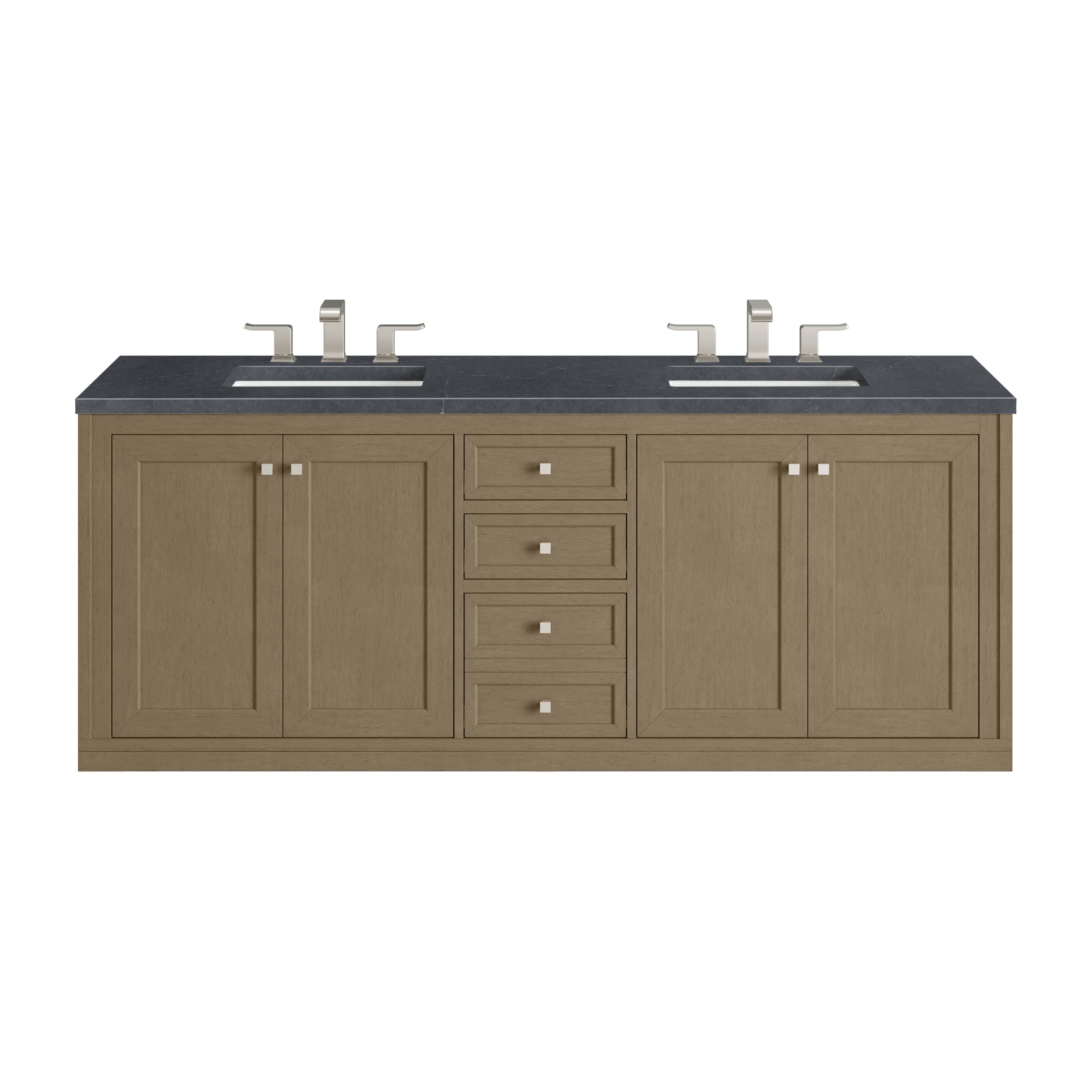 James Martin Chicago 72" Double Vanity in Walnut Whisper with 3cm Countertop