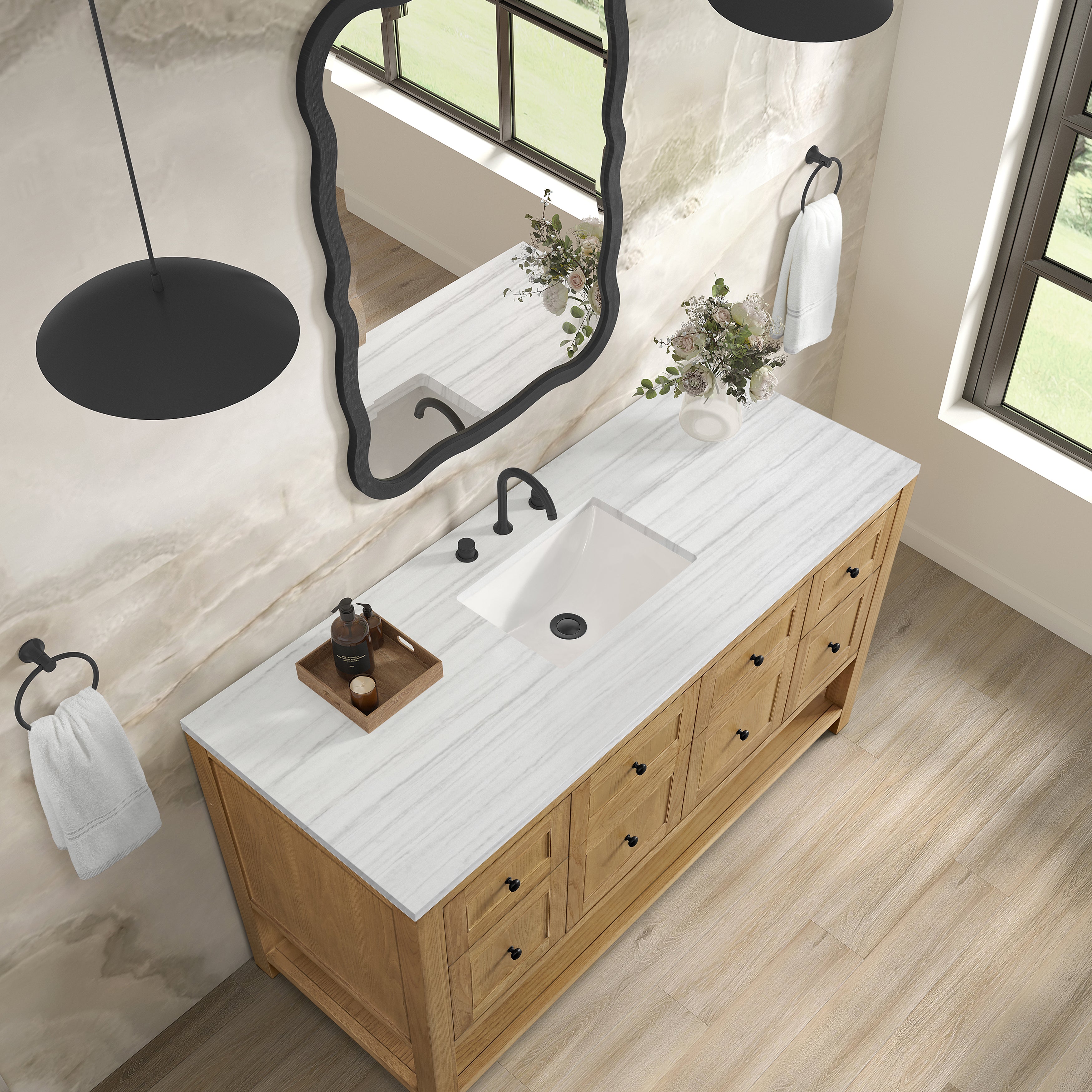 James Martin Breckenridge 60" Single Vanity in Light Natural Oak with 3cm Countertop