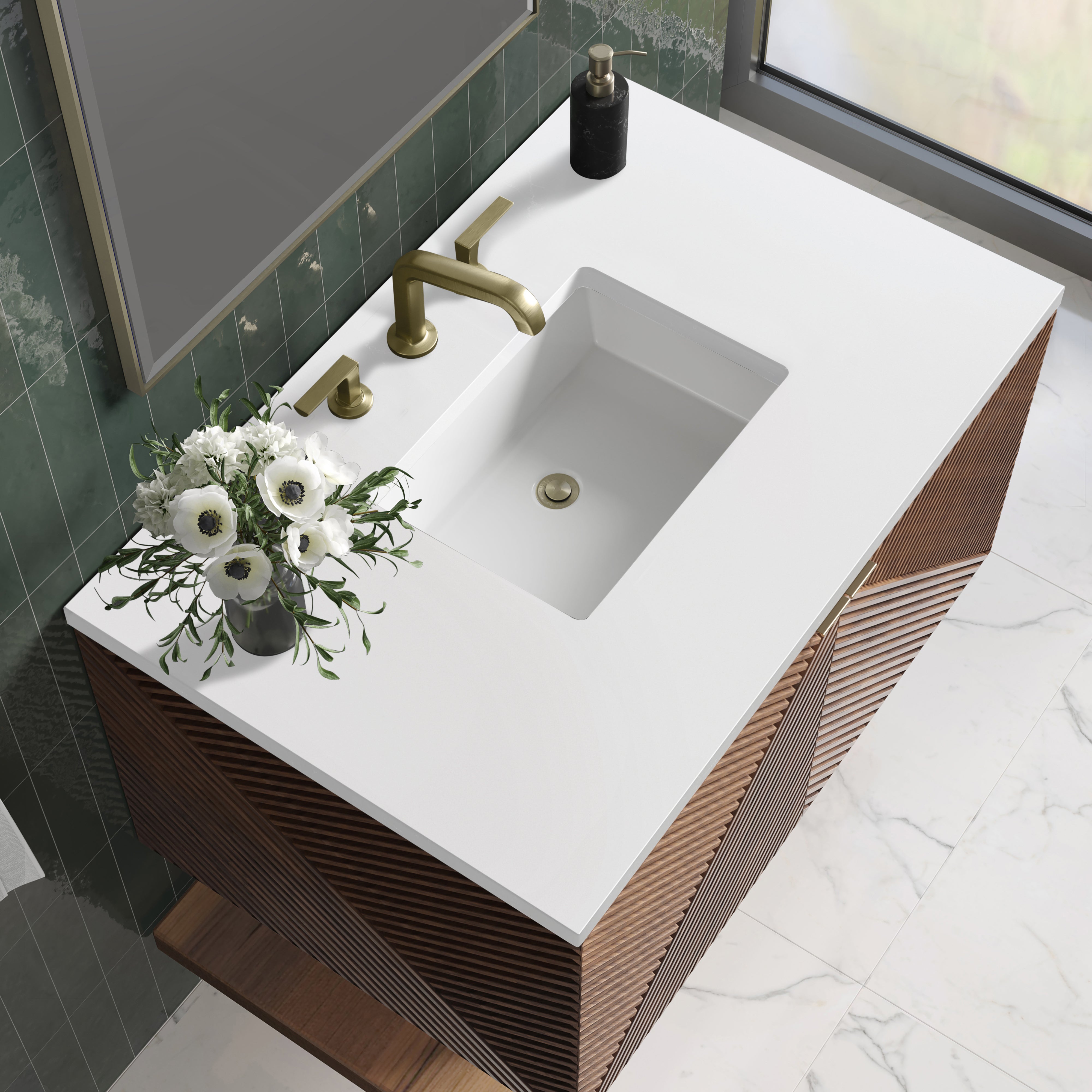 James Martin Marcello 36" Single Vanity in Chestnut with 3cm Countertop