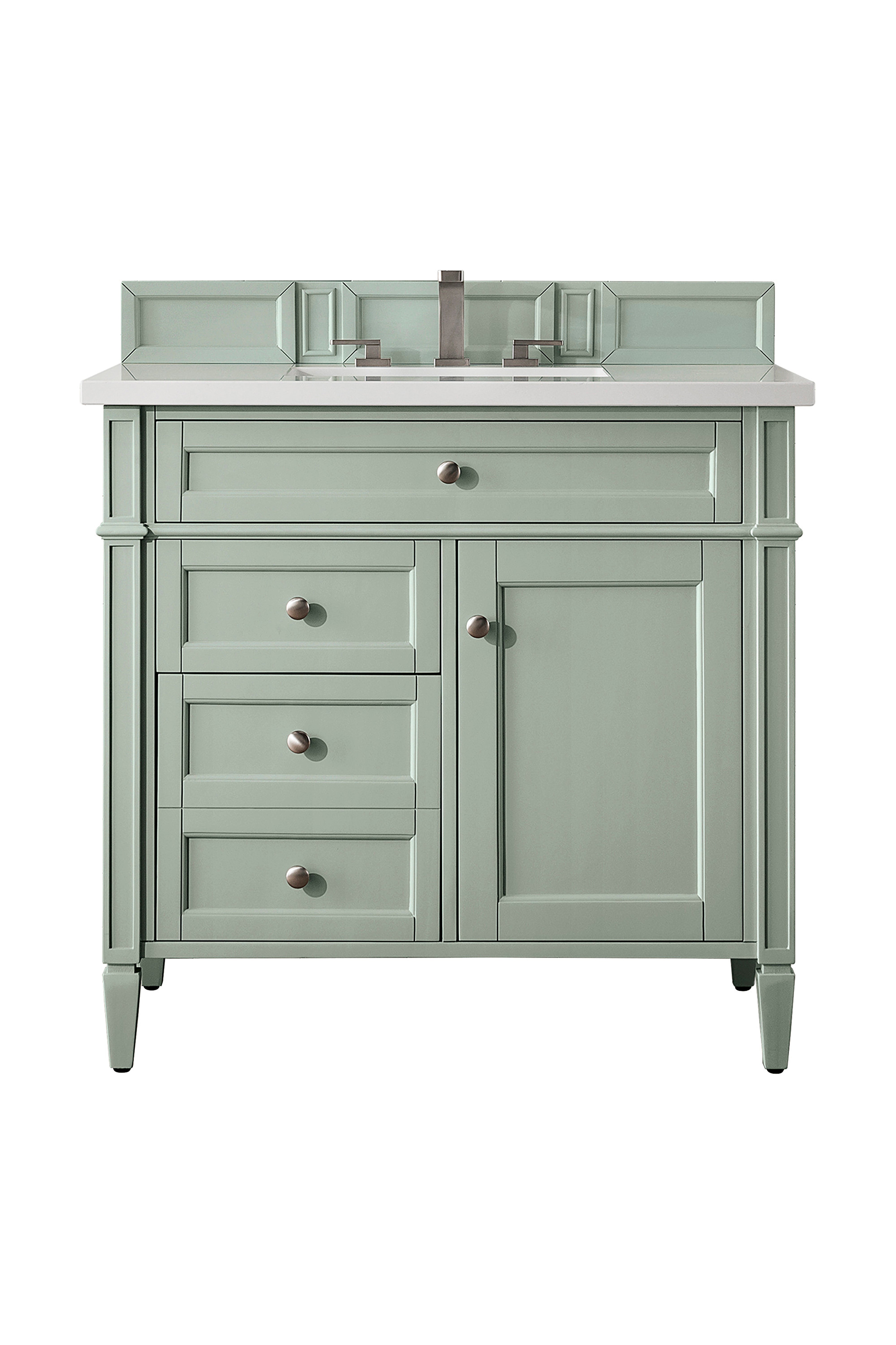 James Martin Brittany 36" Single Vanity in Sage Green with 3cm Countertop