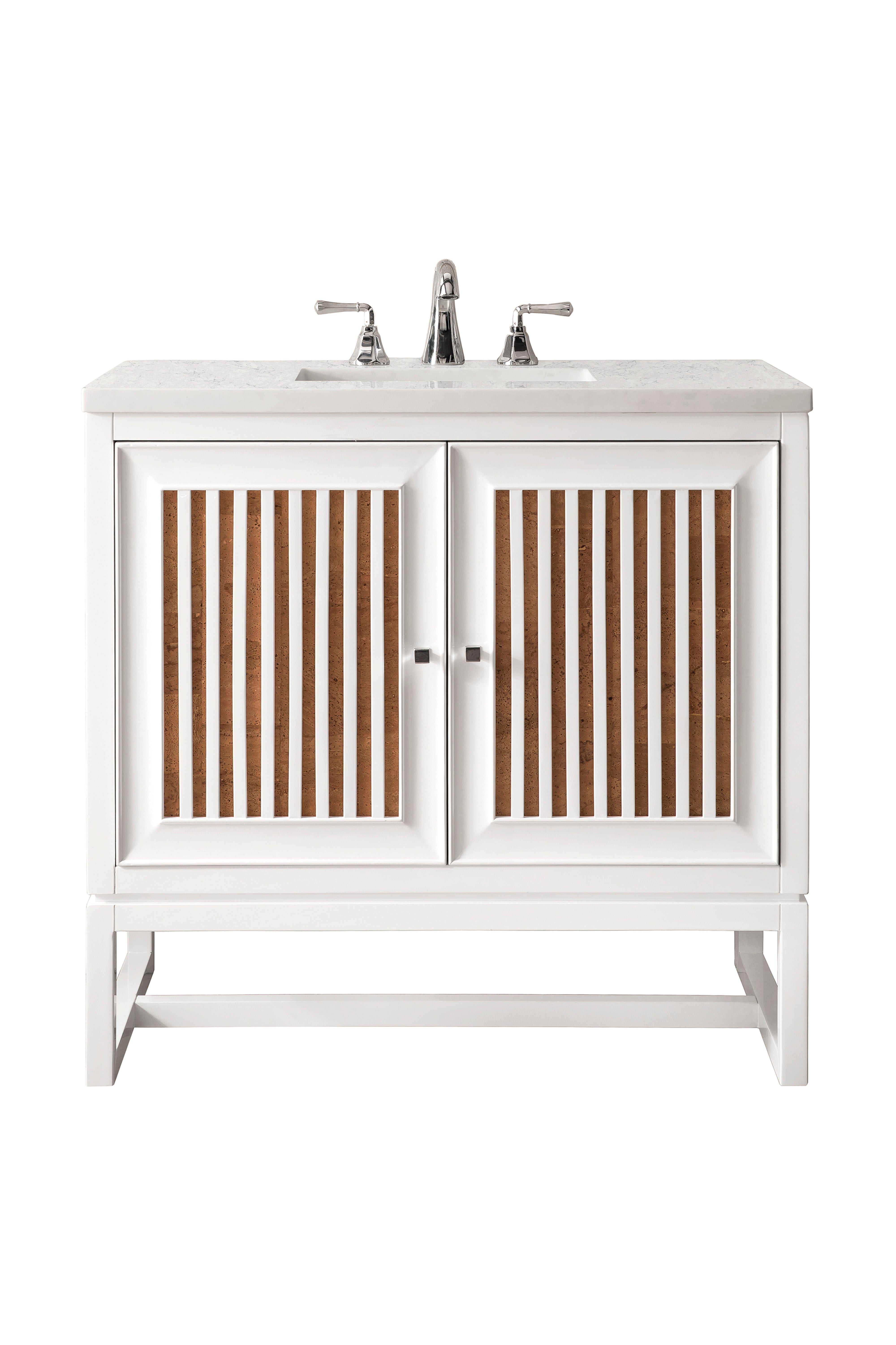 James Martin Athens 30" Single Vanity in Glossy White with 3cm Countertop