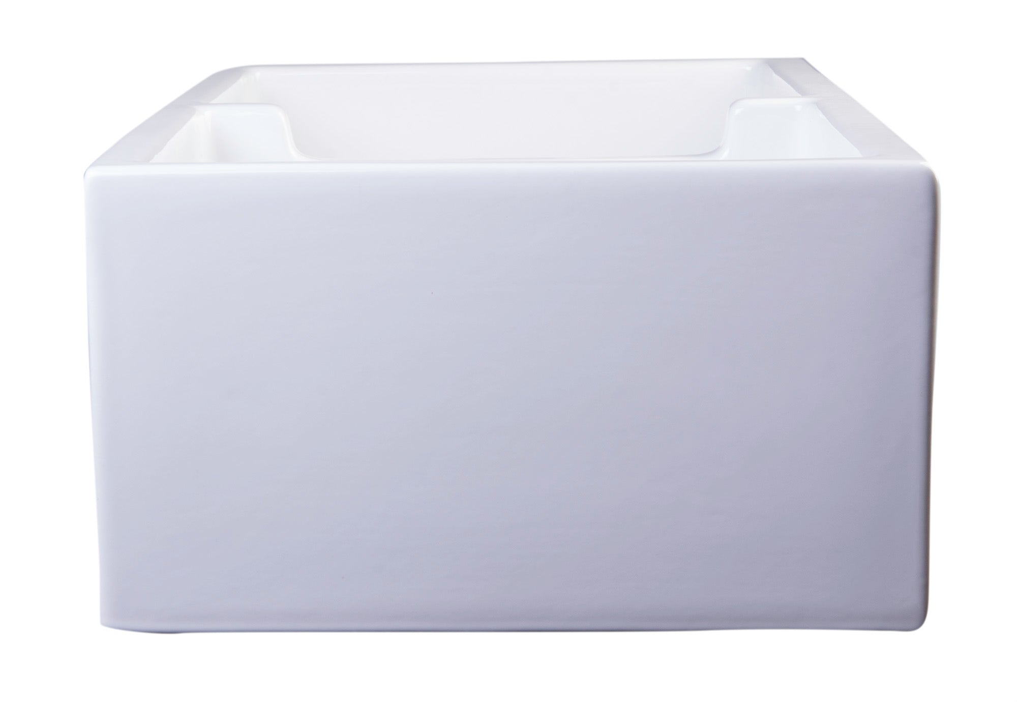 ALFI brand AB3918DB Smooth Apron Thick Wall Fireclay Double Bowl Farm Sink