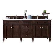 James Martin Brittany 72" Double Vanity in Burnished Mahogany with 3cm Countertop and FreePower Wireless Charger