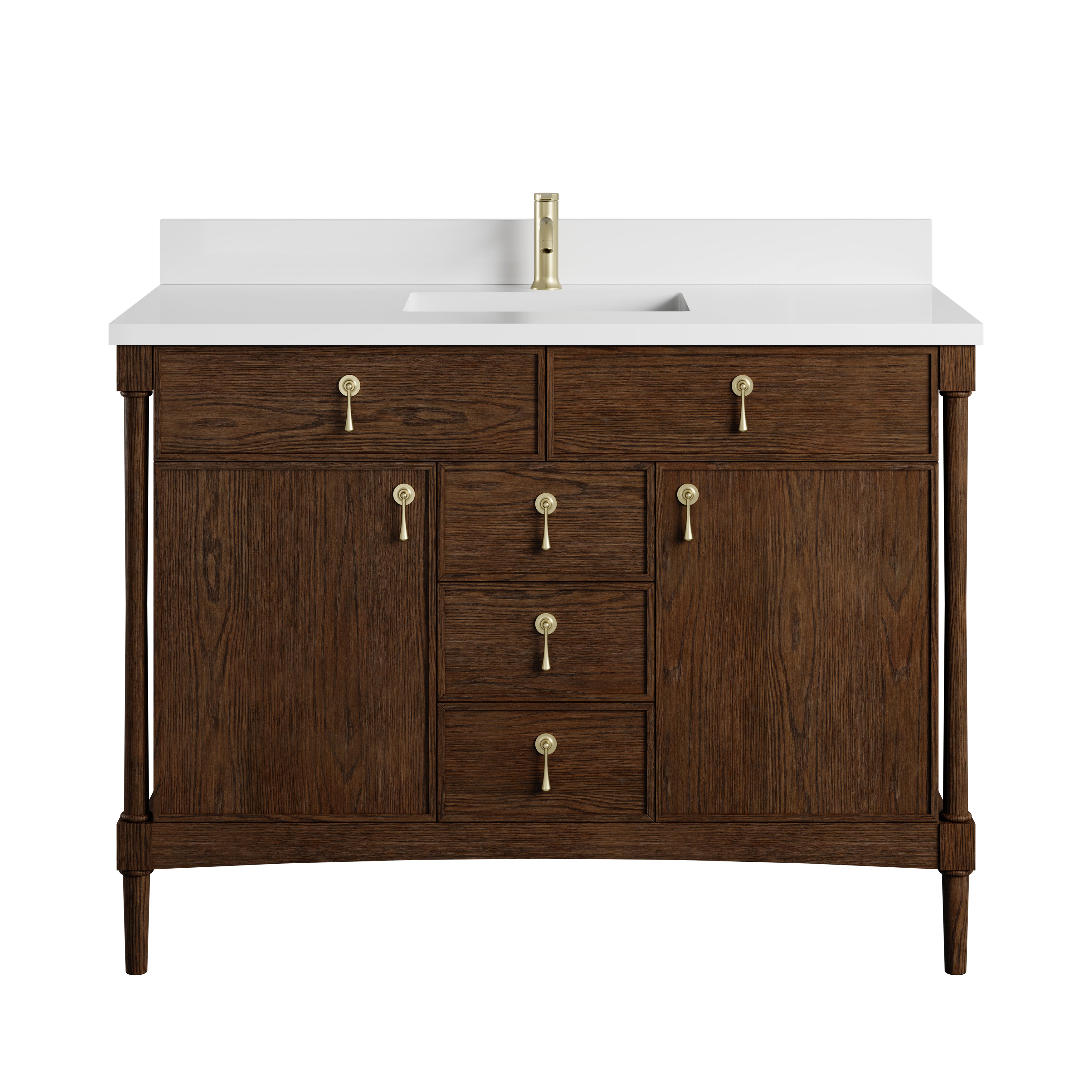 James Martin Kinnsden 48" Single Vanity in Sable Oak with 3cm Countertop