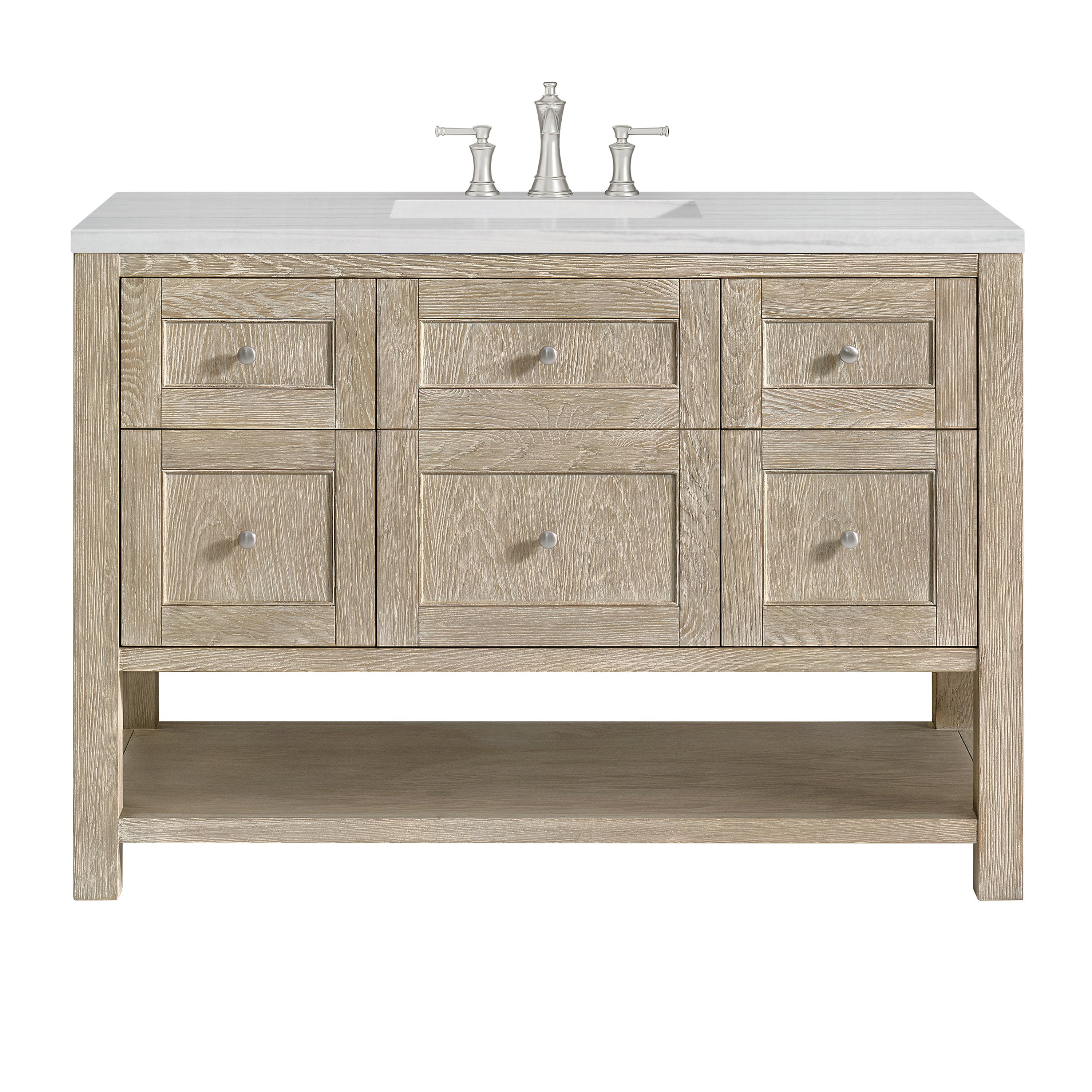 James Martin Breckenridge 48" Single Vanity in Whitewashed Oak with 3cm Countertop