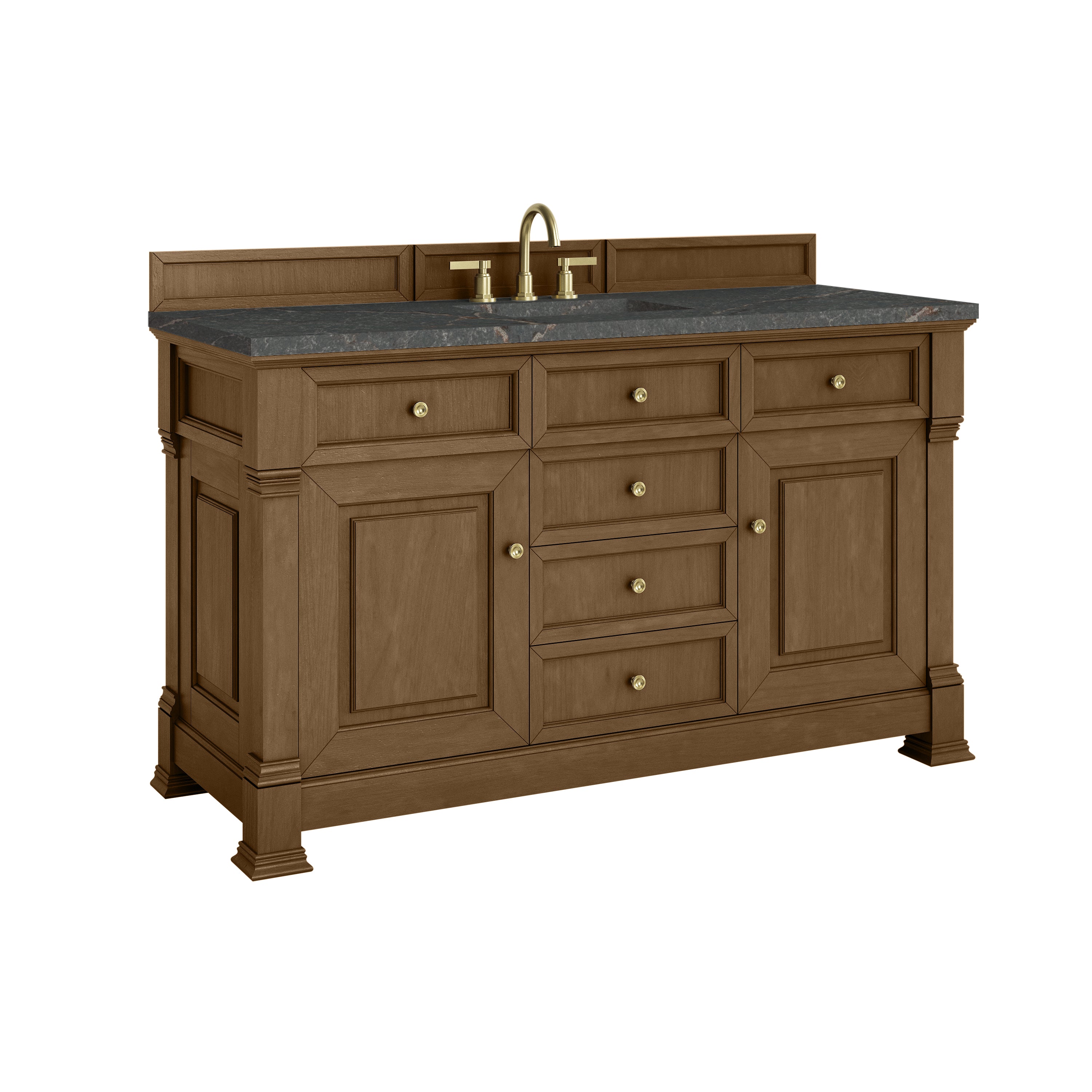 James Martin Brookfield 60" Single Vanity in Honey Oak with 3cm Countertop