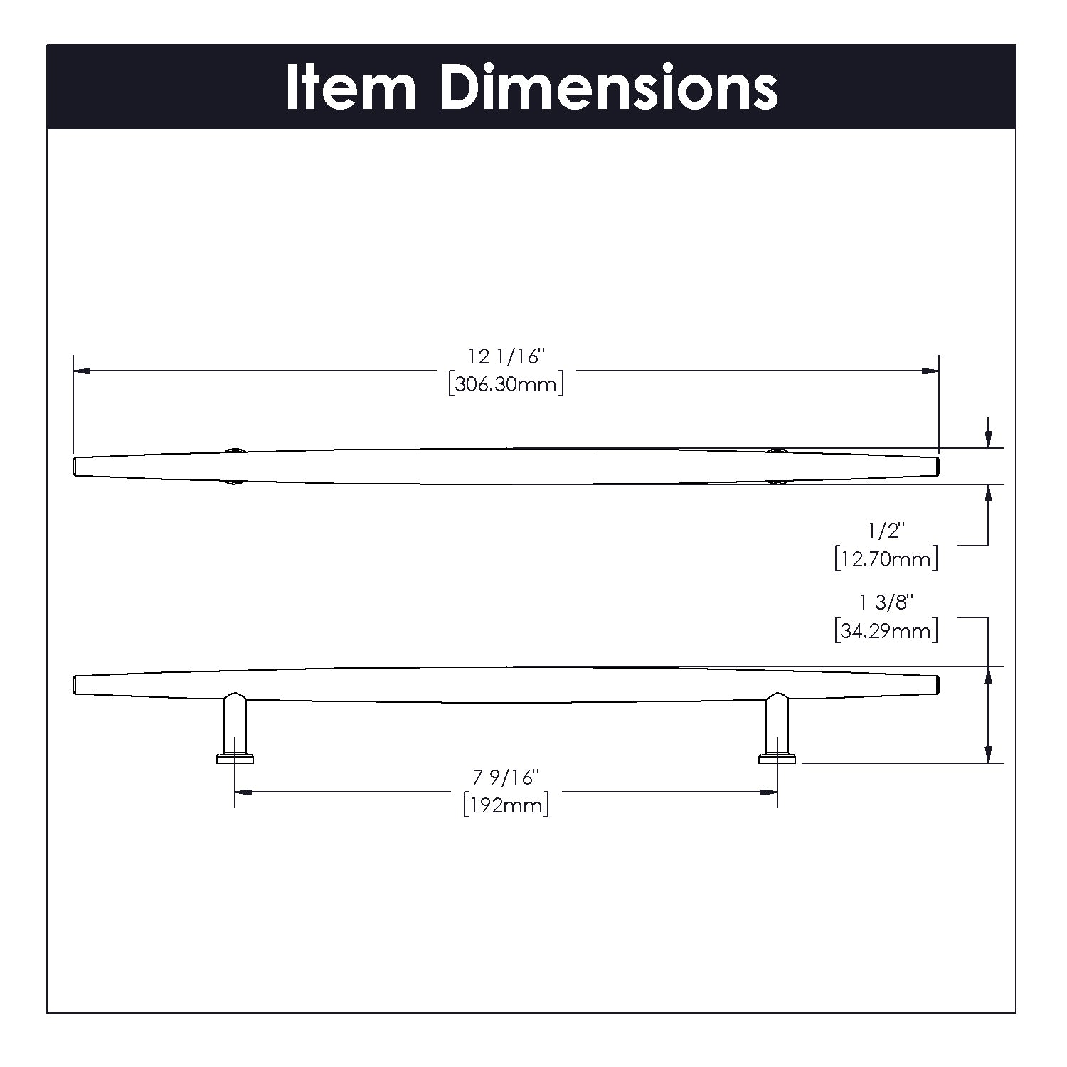 Belwith 7-9/16 Inch (192mm) Center to Center Wexler Pull (B076342)