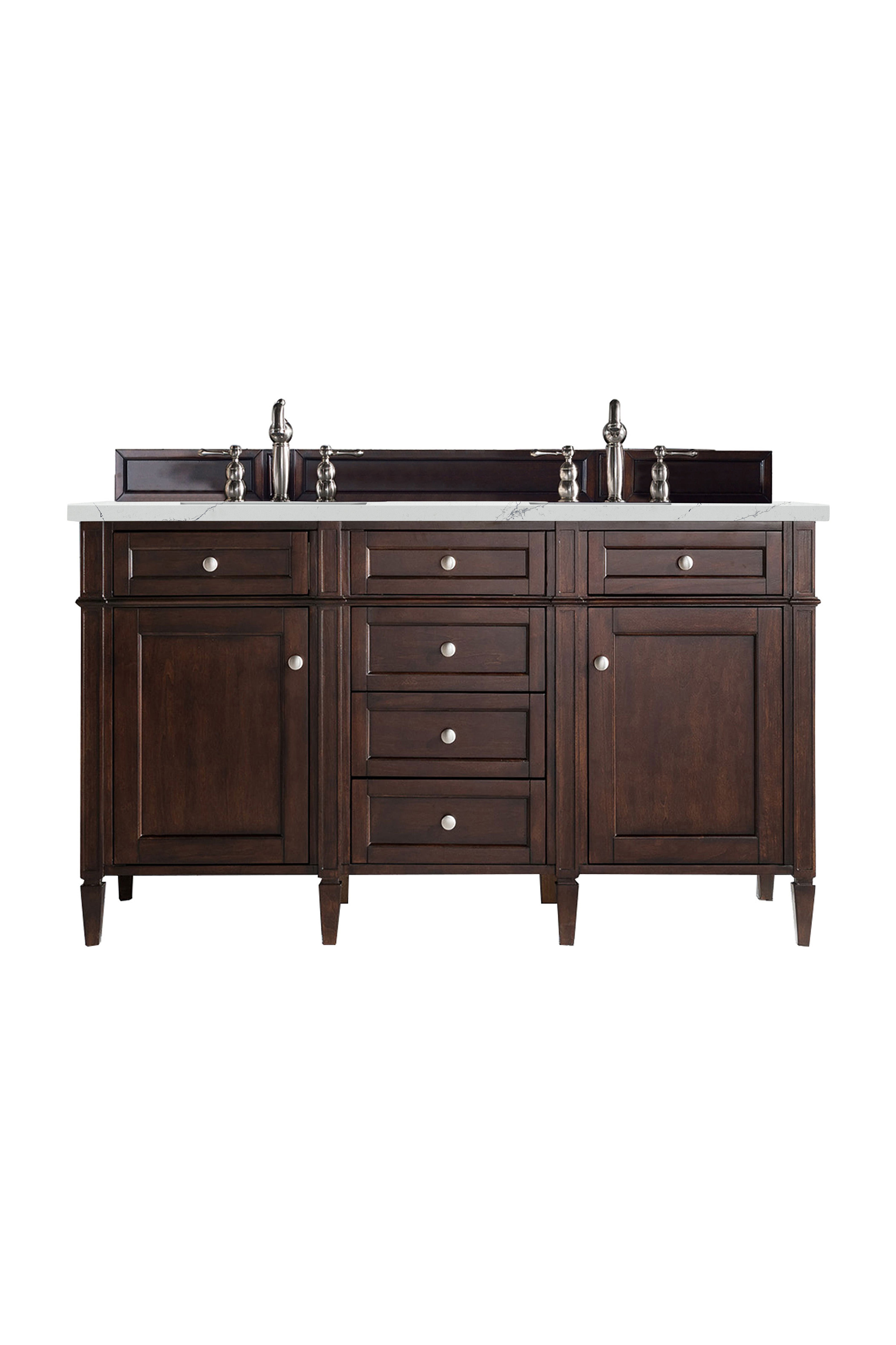 James Martin Brittany 60" Double Vanity in Burnished Mahogany with 3cm Countertop