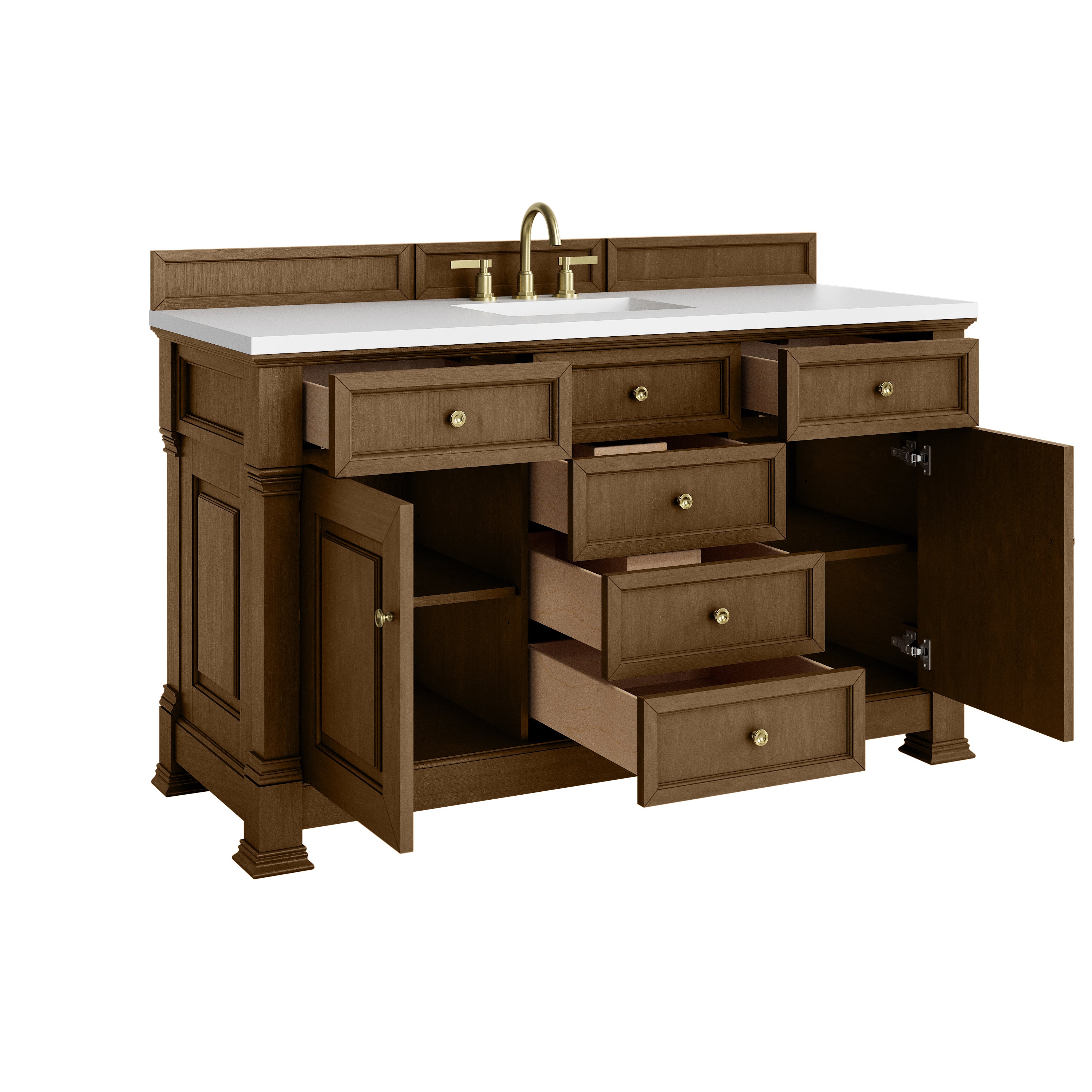James Martin Brookfield 60" Single Vanity in Honey Oak with 3cm Countertop