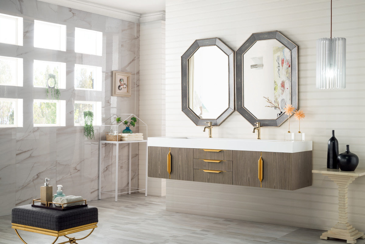 Columbia 72" Double Wall Mount Vanity Cabinet