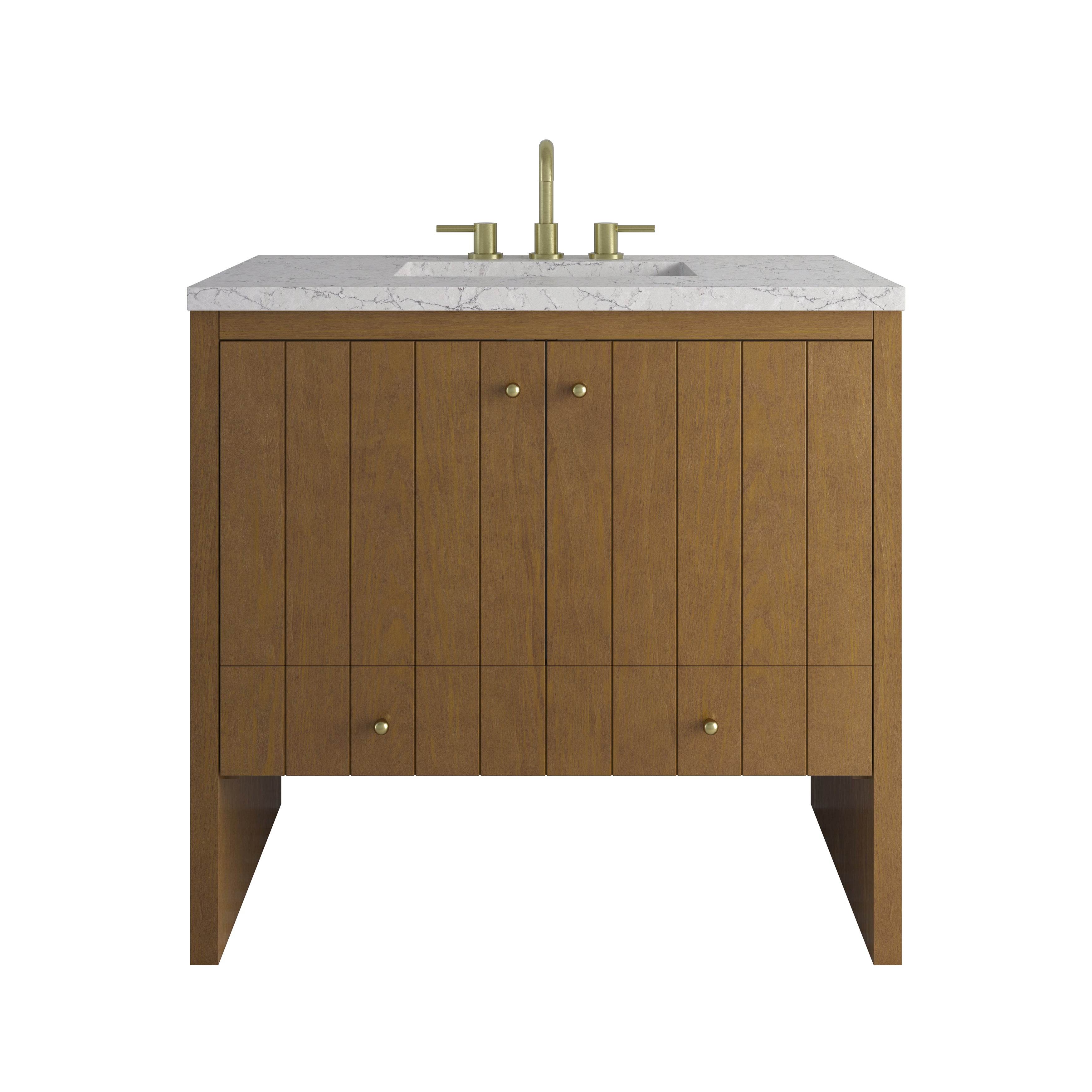 James Martin Hudson 36" Single Vanity in Honey Oak with 3cm Countertop