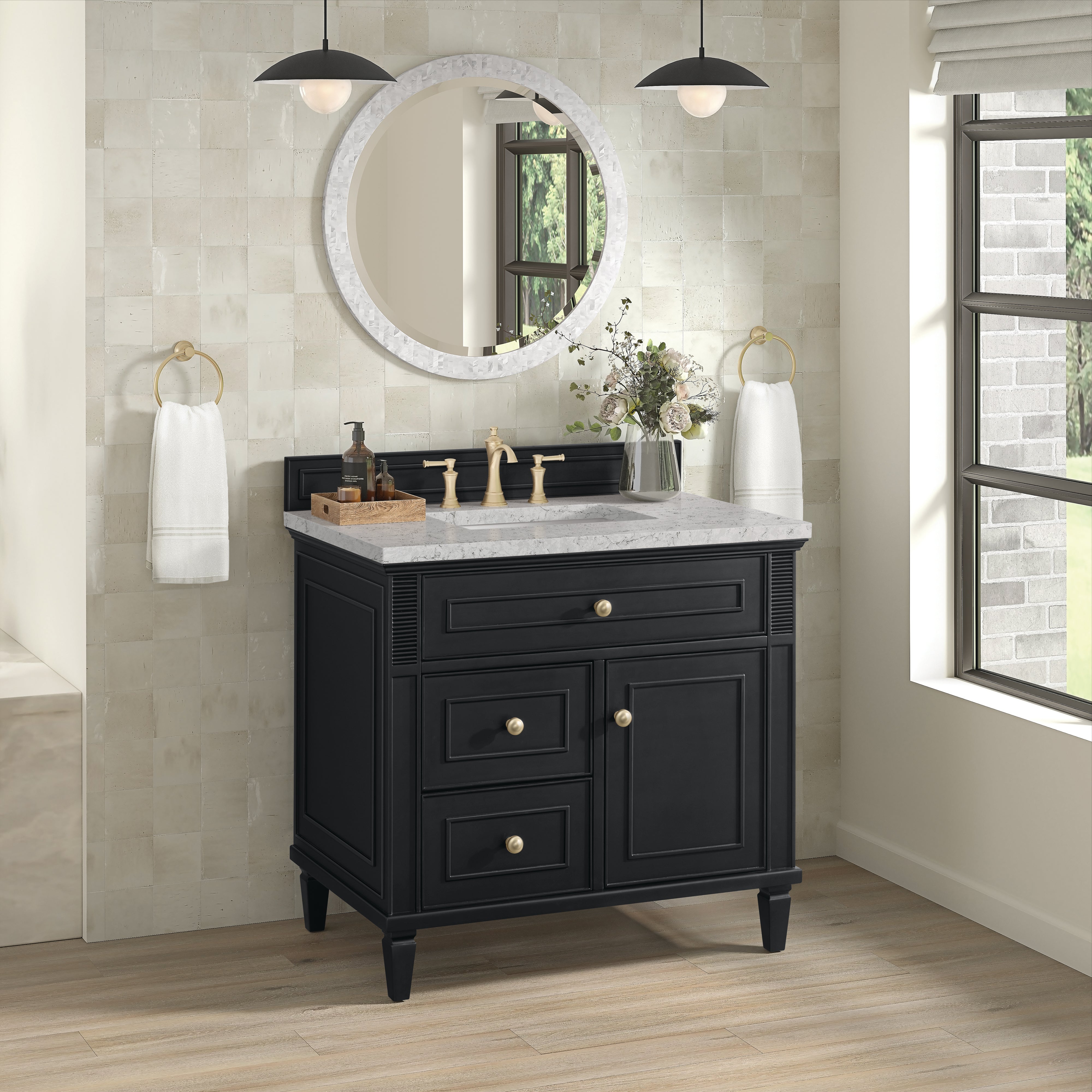James Martin Lorelai 36" Single Vanity in Black Onyx with 3cm Countertop