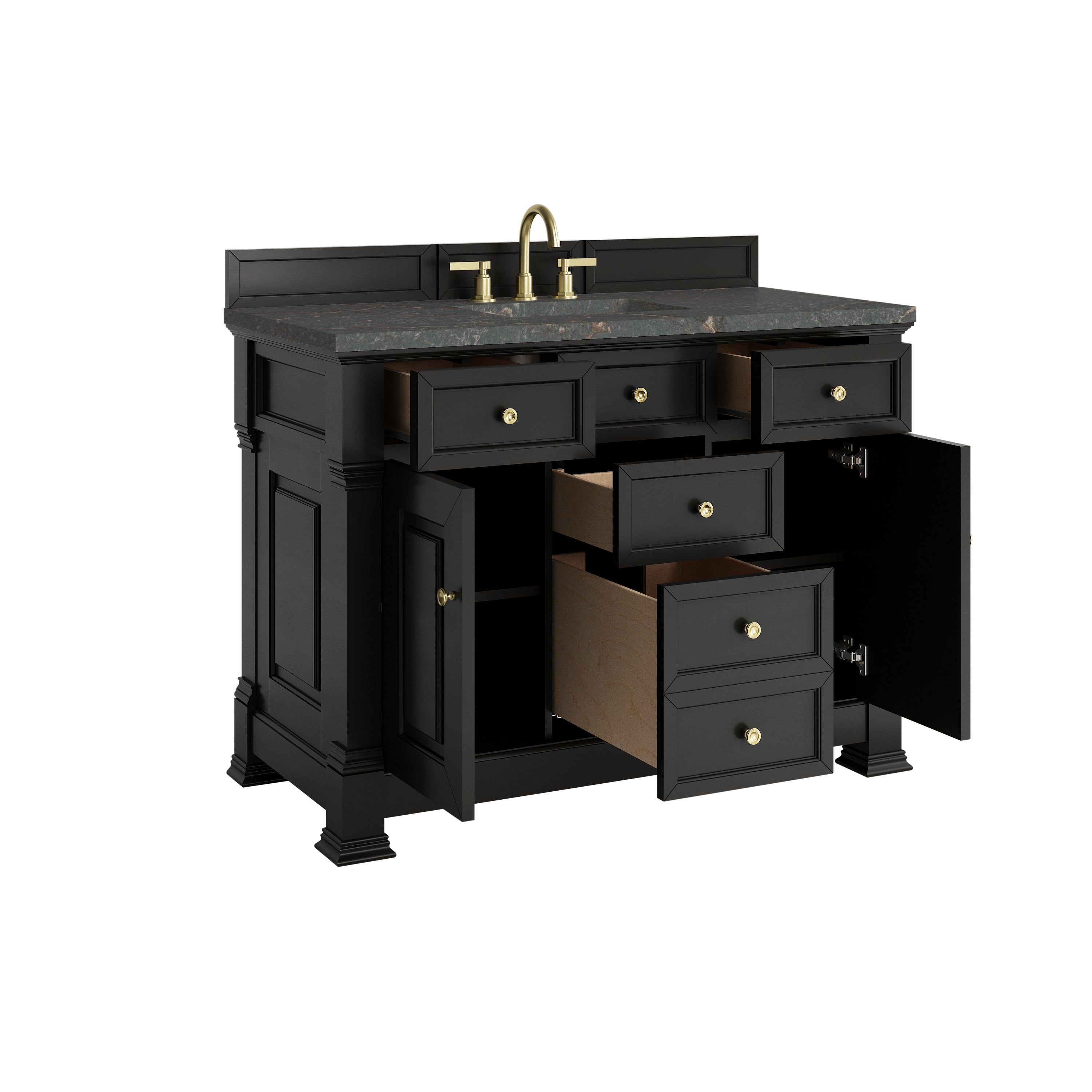 James Martin Brookfield 48" Single Vanity in Black Onyx with 3cm Countertop